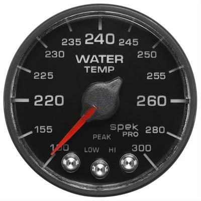 Auto Meter 2-1/16" WATER TEMPERATURE, 100-300 °F, SPEK-PRO, BLACK/BLACK, ECU - P546328-N2