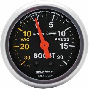Autometer Sport Comp 2-1/16" Mechanical-30/+20 Boost/Vac Gauge