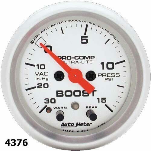 Autometer Ultra-Lite Series 2 1/16" -30/+15 Boost/Vacuum Gauge