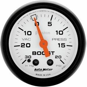 Autometer Phantom Series 2 1/16" 30-/+20 Psi Boost/Vacuum Gauge