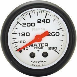 Autometer Phantom Series 2 1/16" 140-280 deg Water Temp. Gauge