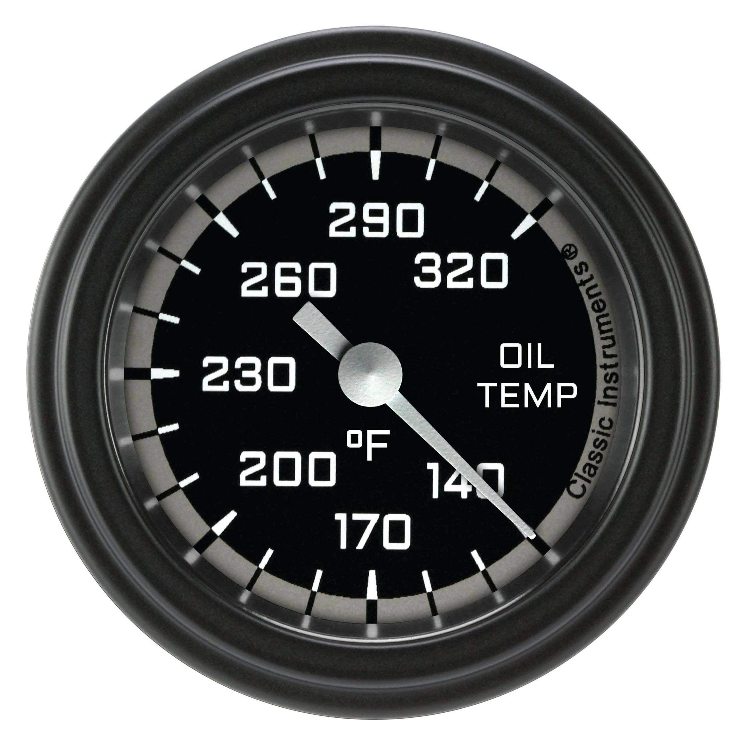 Classic Instruments Oil Temperature Gauge,Full Sweep 2 1/8" Diameter - AX128GBLF
