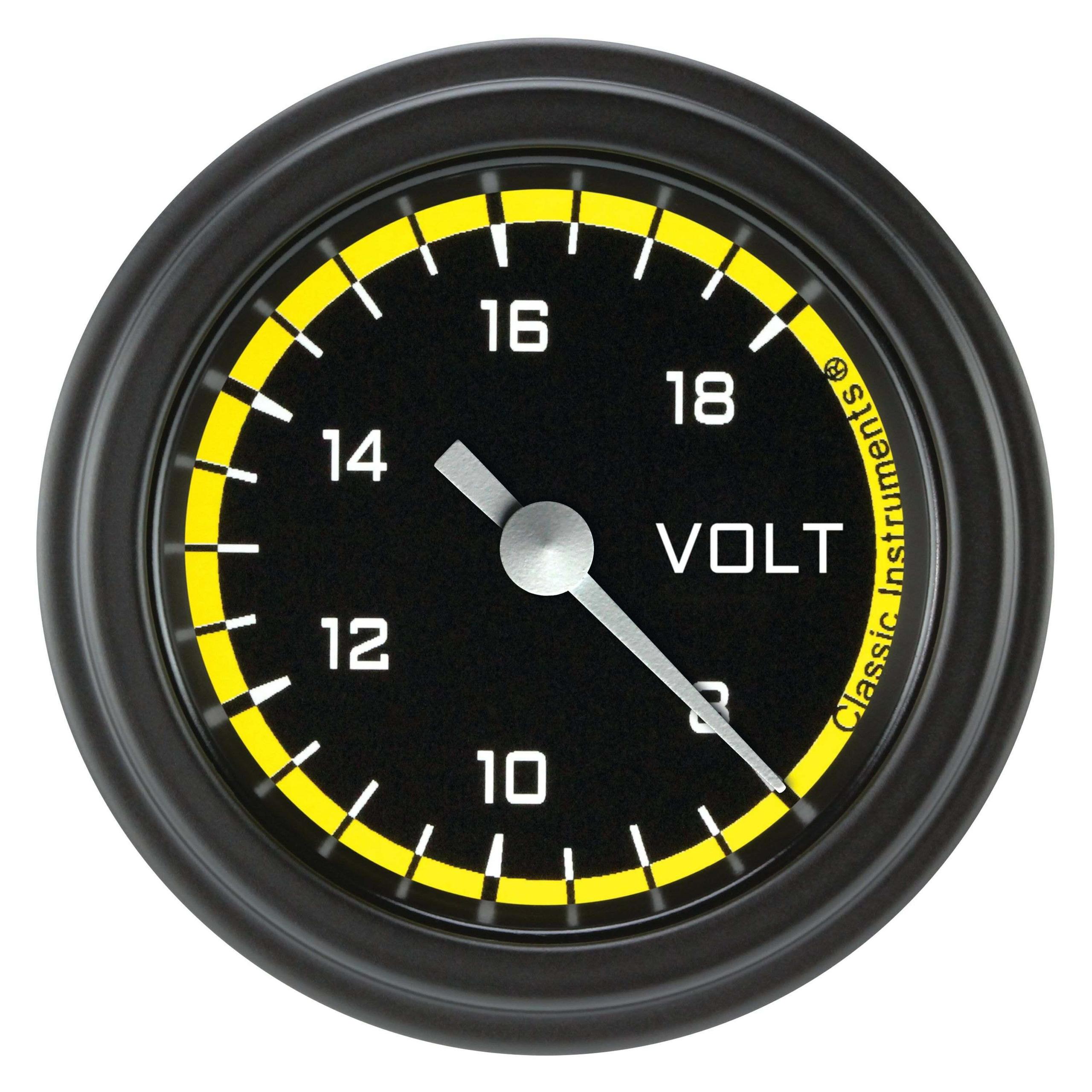 Classic Instruments Volt Gauge,Full Sweep 2 1/8" Diameter - AX130YBLF