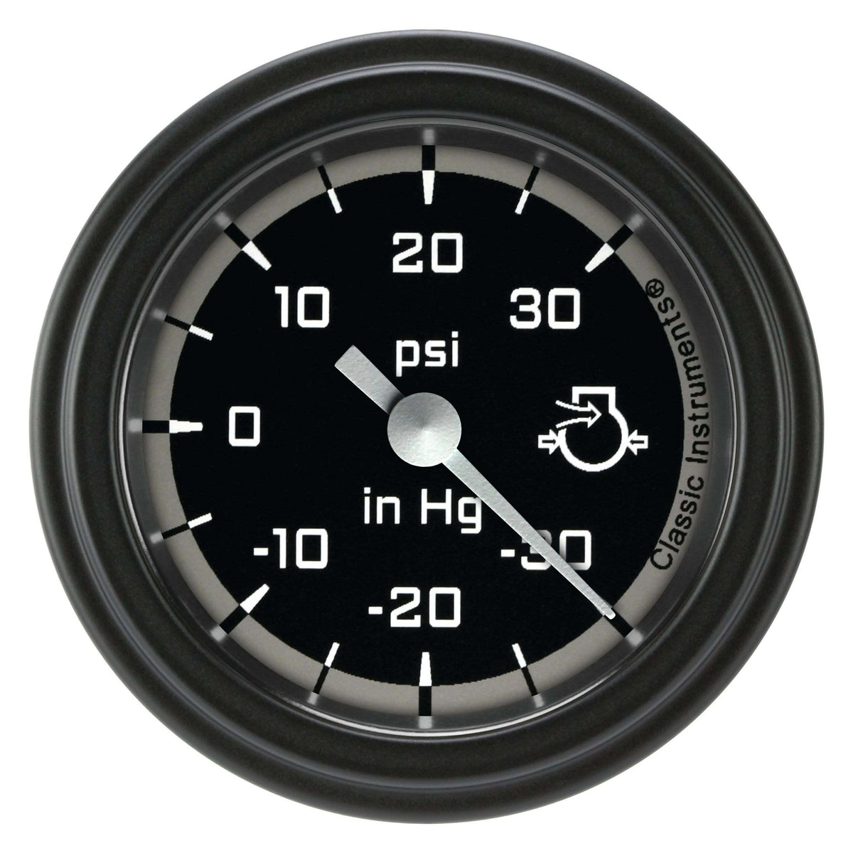 Classic Instruments Boost/Vacuum Gauge,Full Sweep 2 1/8" Diameter - AX141GBLF