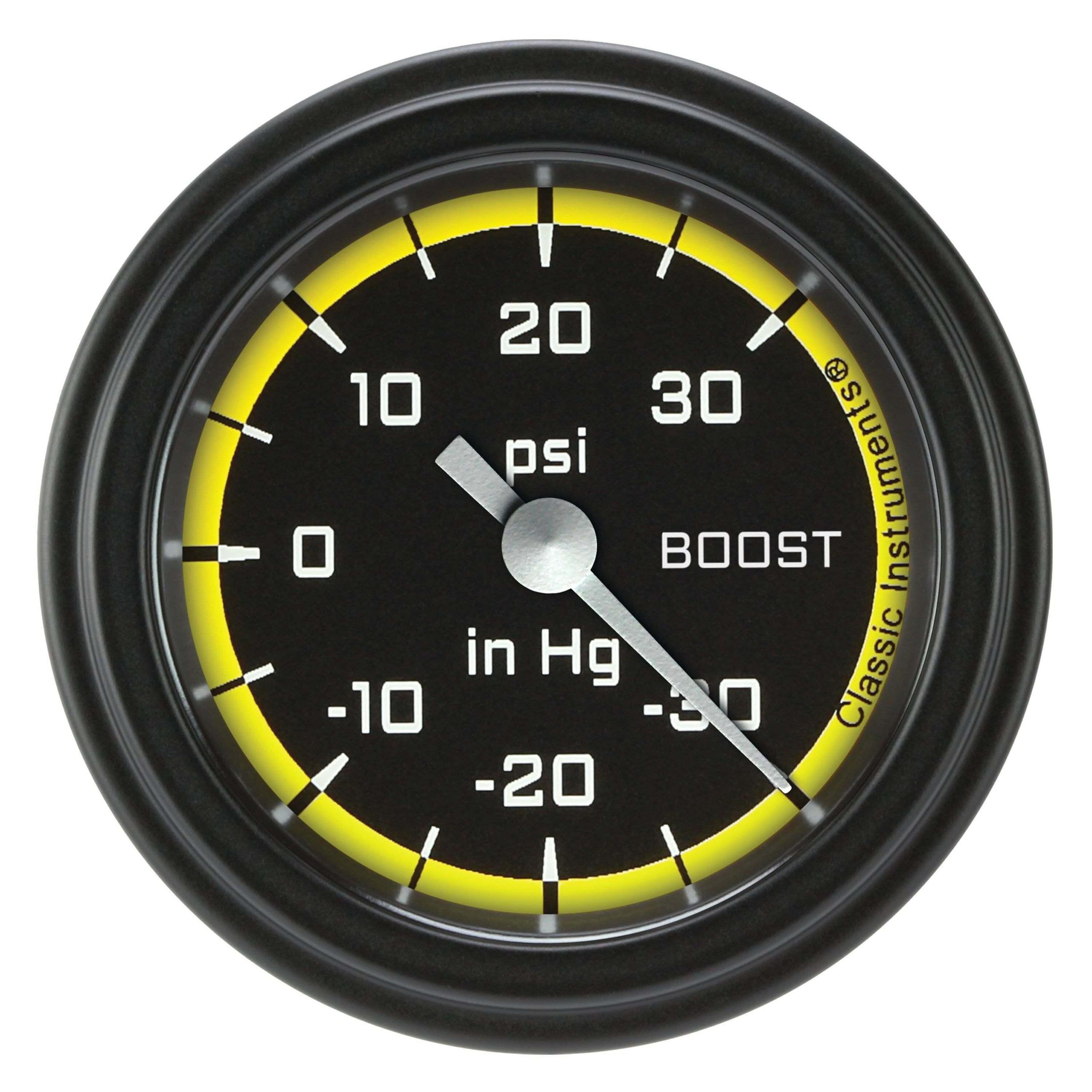 Classic Instruments Boost/Vac Gauge, Full Sweep 2 1/8" Diameter - AX141YBLF