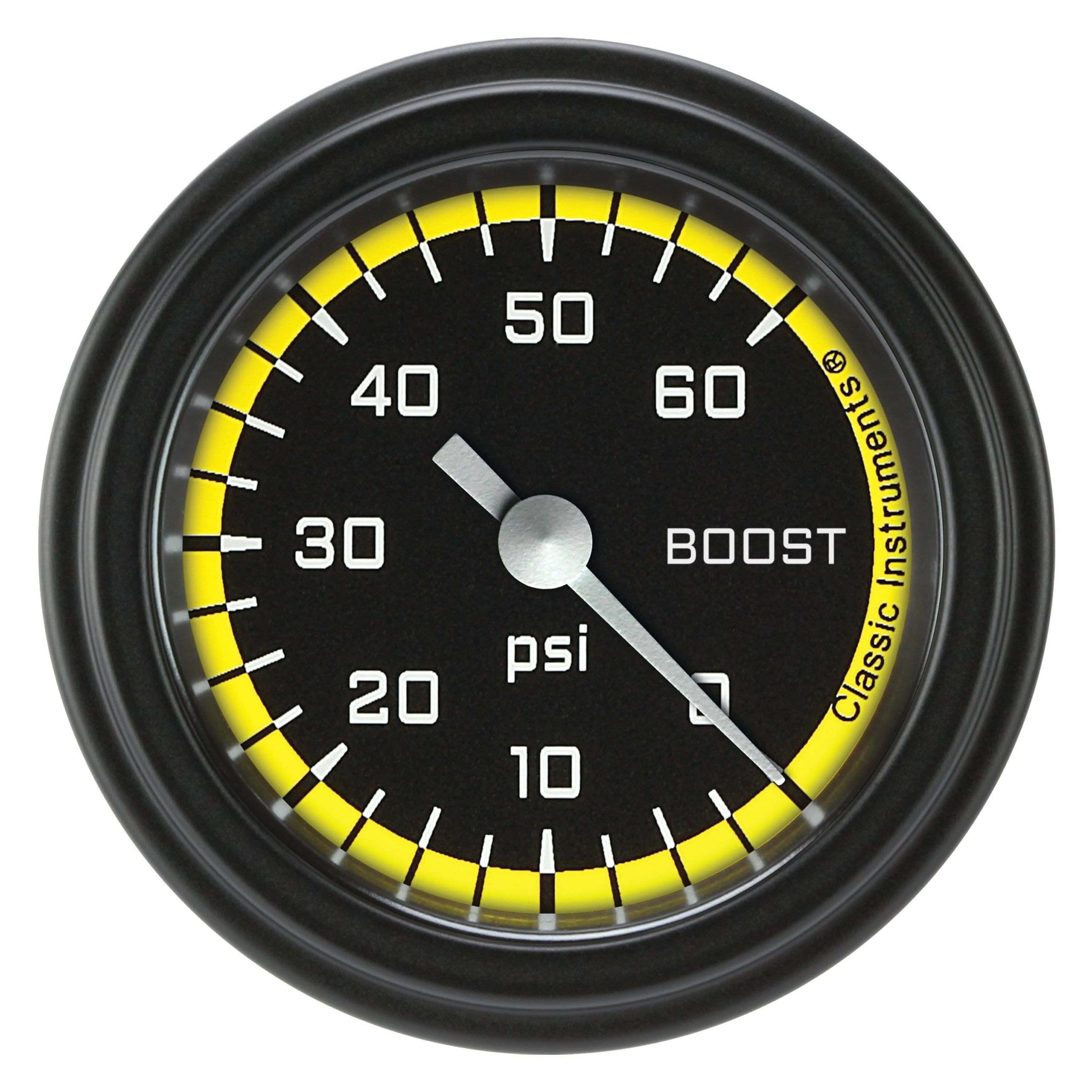 Classic Instruments Boost Gauge,Full Sweep 2 1/8" Diameter - AX143YBLF