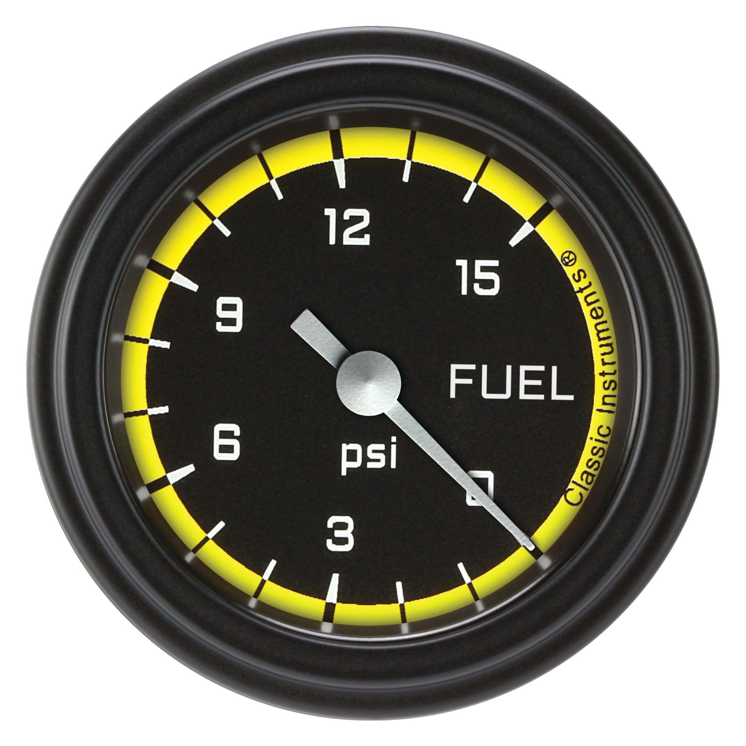 Classic Instruments Fuel Pressure Gauge,Full Sweep 2 1/8" Diameter - AX145YBLF