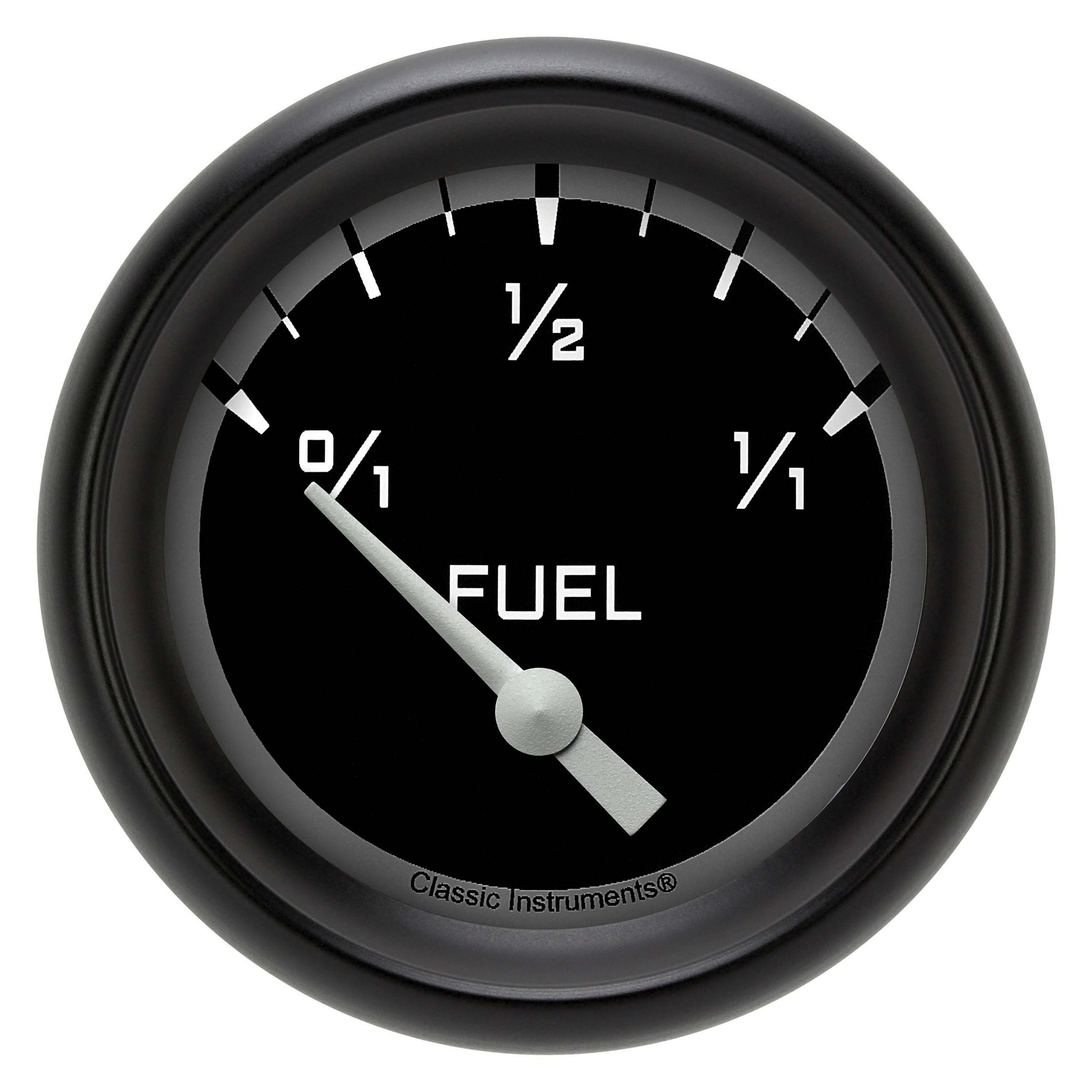 Classic Instruments Fuel Gauge,Short Sweep 2 5/8" Diameter - AX209GBPF