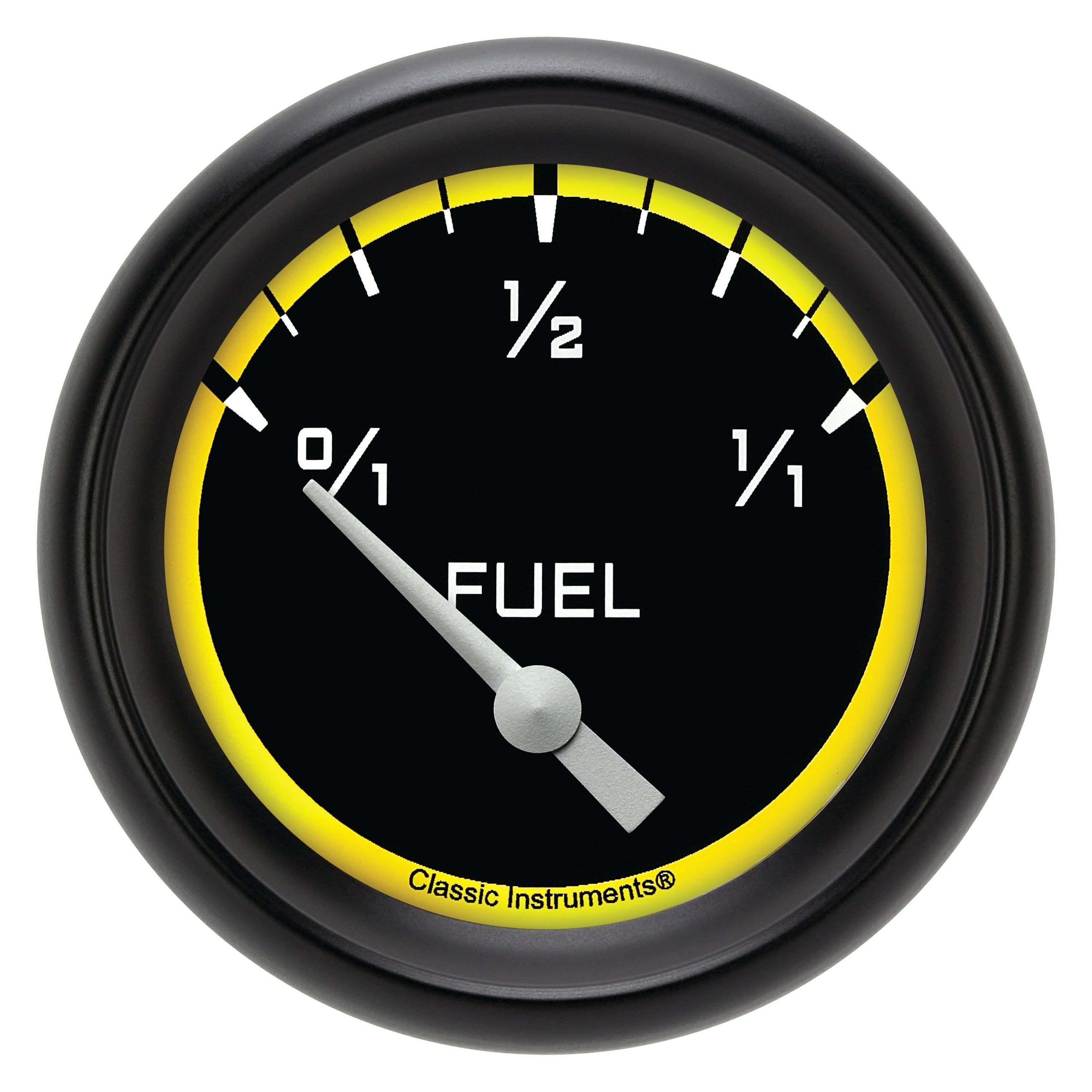 Classic Instruments Fuel Gauge,Short Sweep 2 5/8" Diameter - AX212YBPF