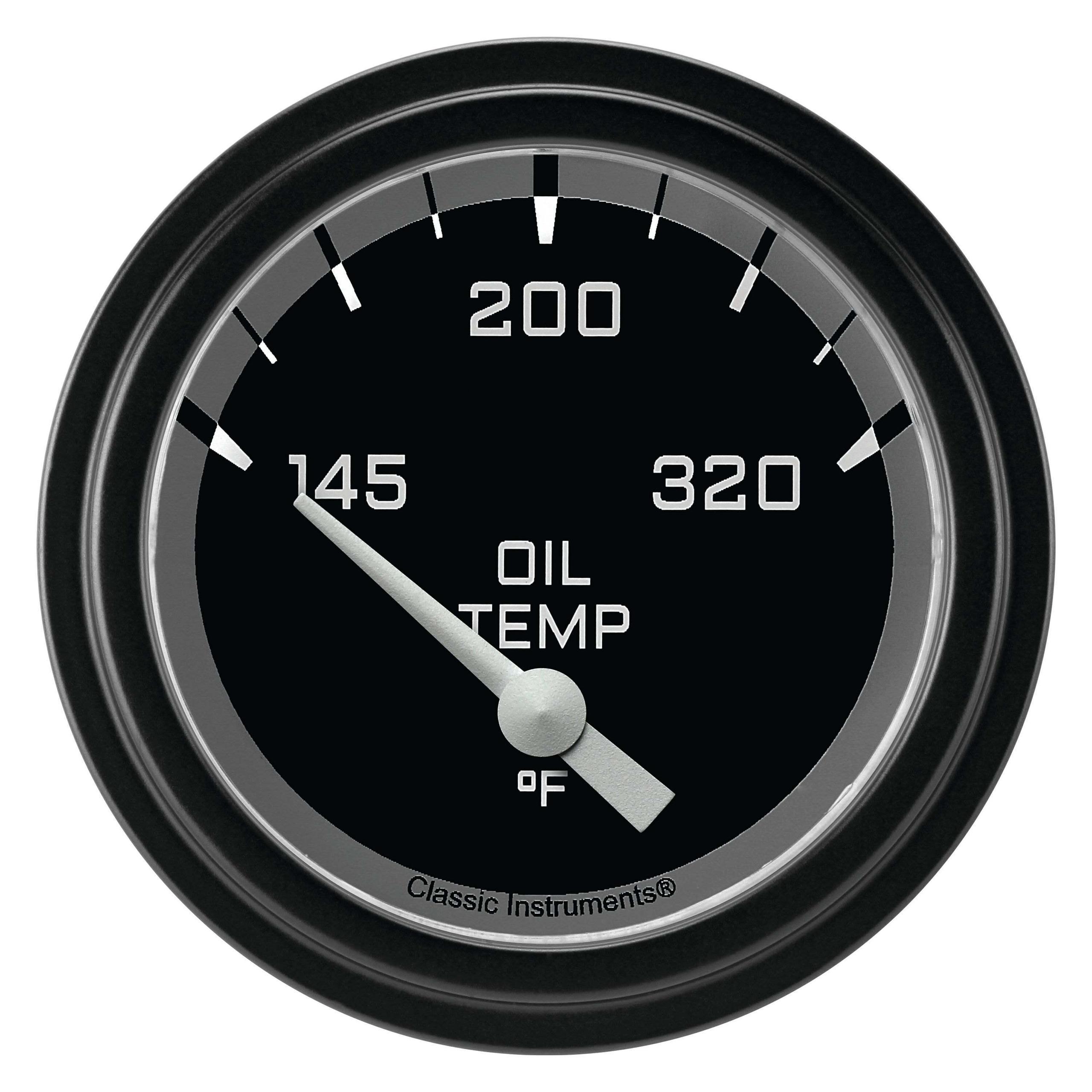 Classic Instruments Oil Temperature Gauge,Short Sweep 2 5/8" Diameter - AX228GBLF