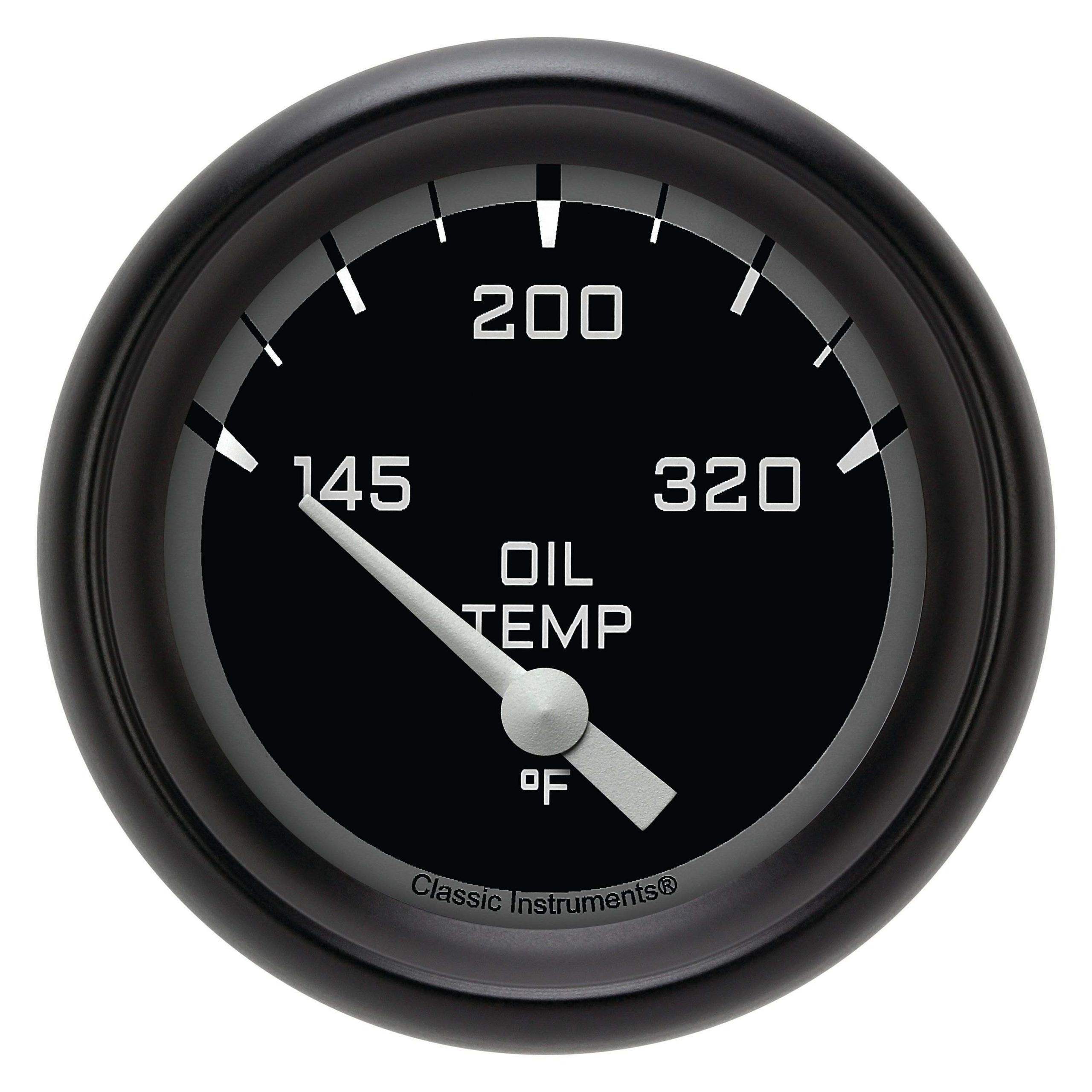 Classic Instruments Oil Temperature Gauge,Short Sweep 2 5/8" Diameter - AX228GBPF