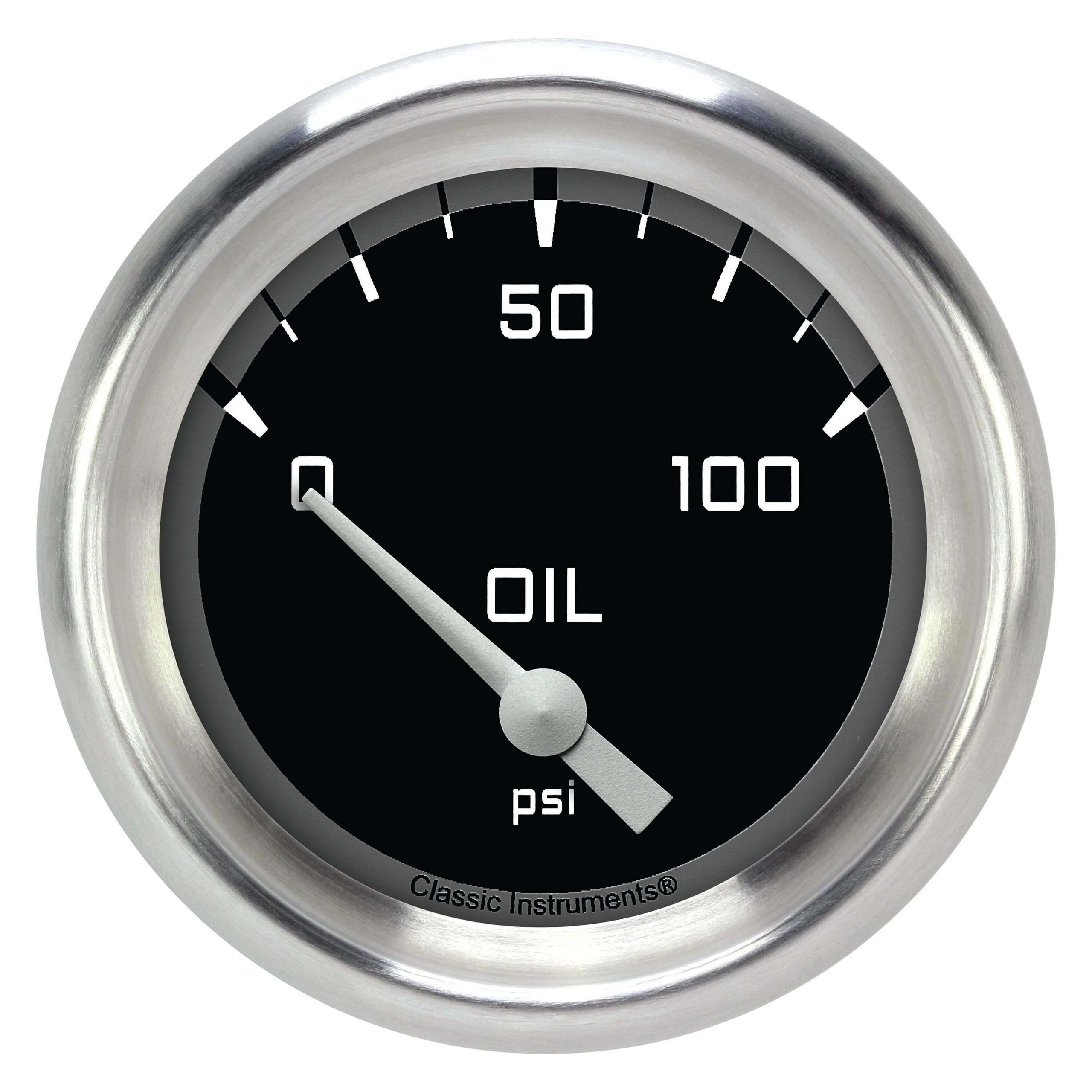 Classic Instruments Oil Pressure Gauge,Short Sweep 2 5/8" Diameter - AX281GAPF