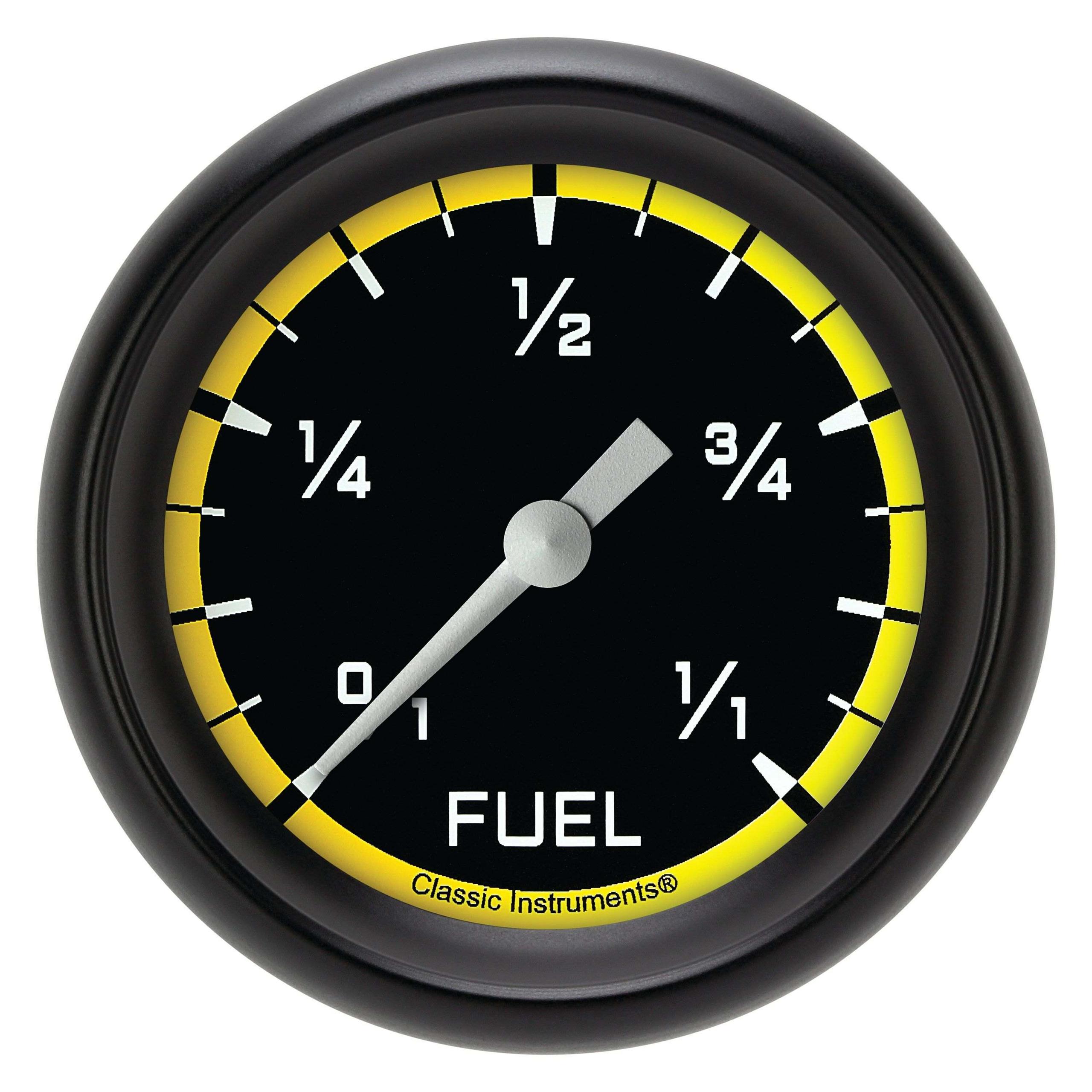 Classic Instruments Fuel Gauge,Full Sweep 2 5/8" Diameter - AX309YBPF