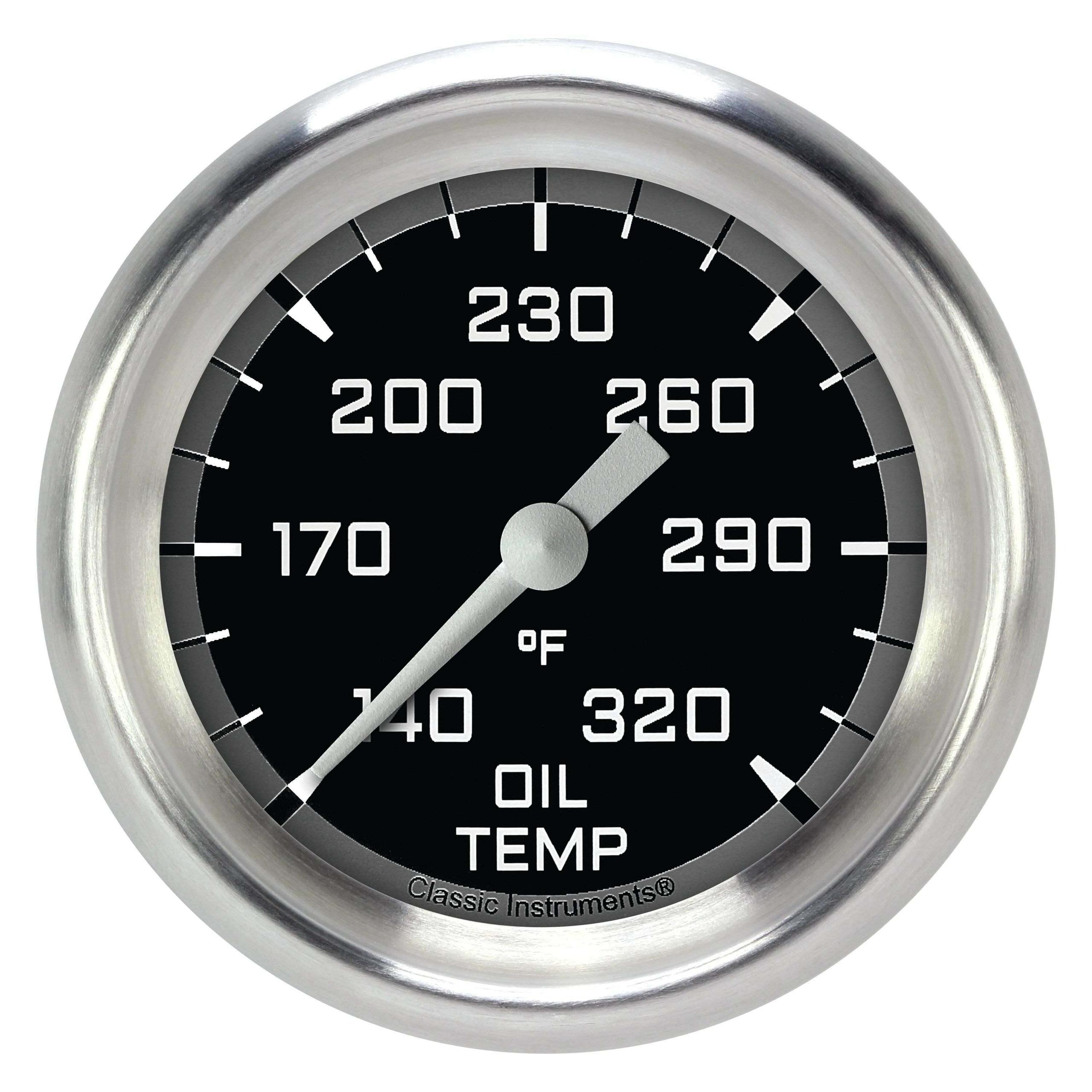 Classic Instruments Oil Temperature Gauge,Full Sweep 2 5/8" Diameter - AX328GAPF