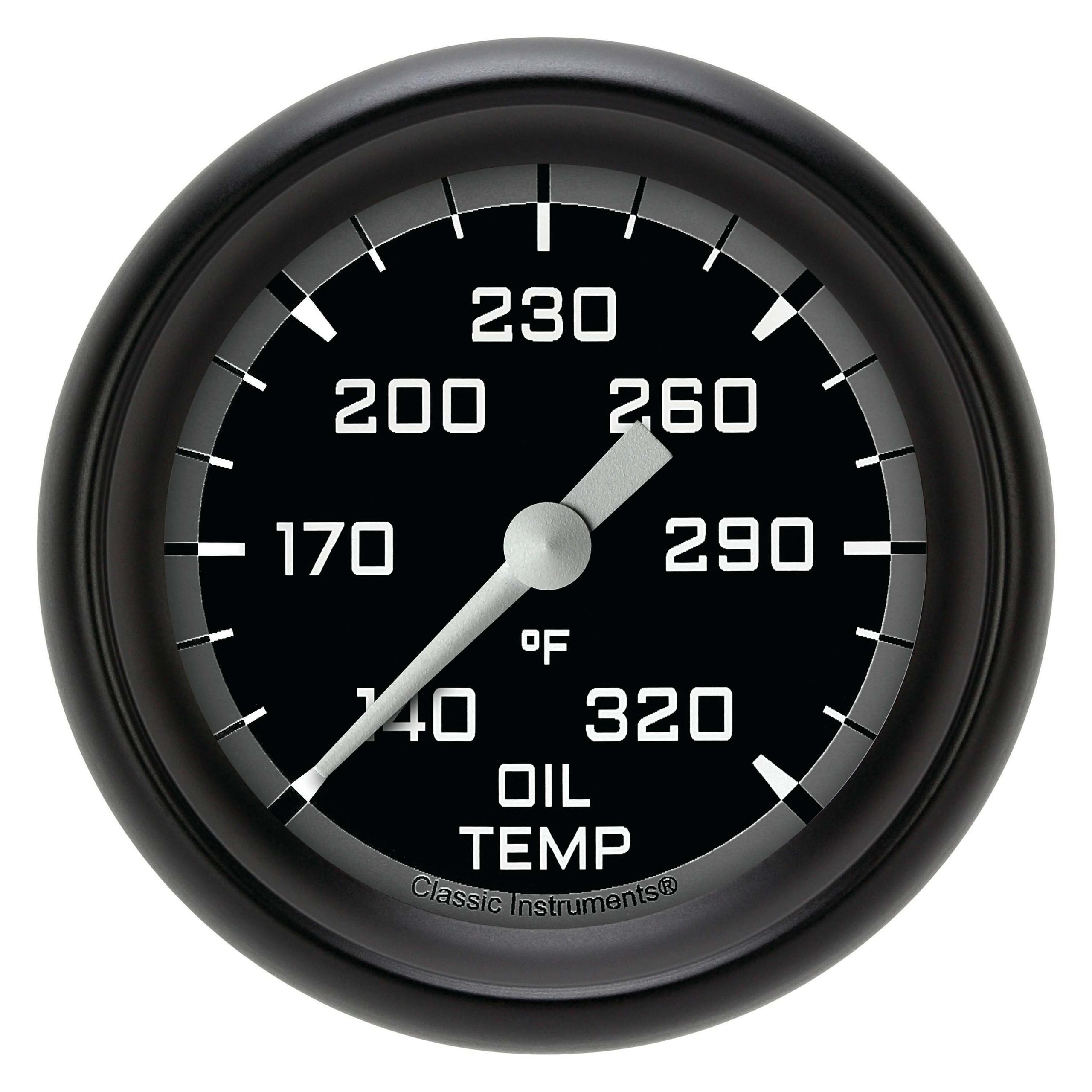 Classic Instruments Oil Temperature Gauge,Full Sweep 2 5/8" Diameter - AX328GBPF