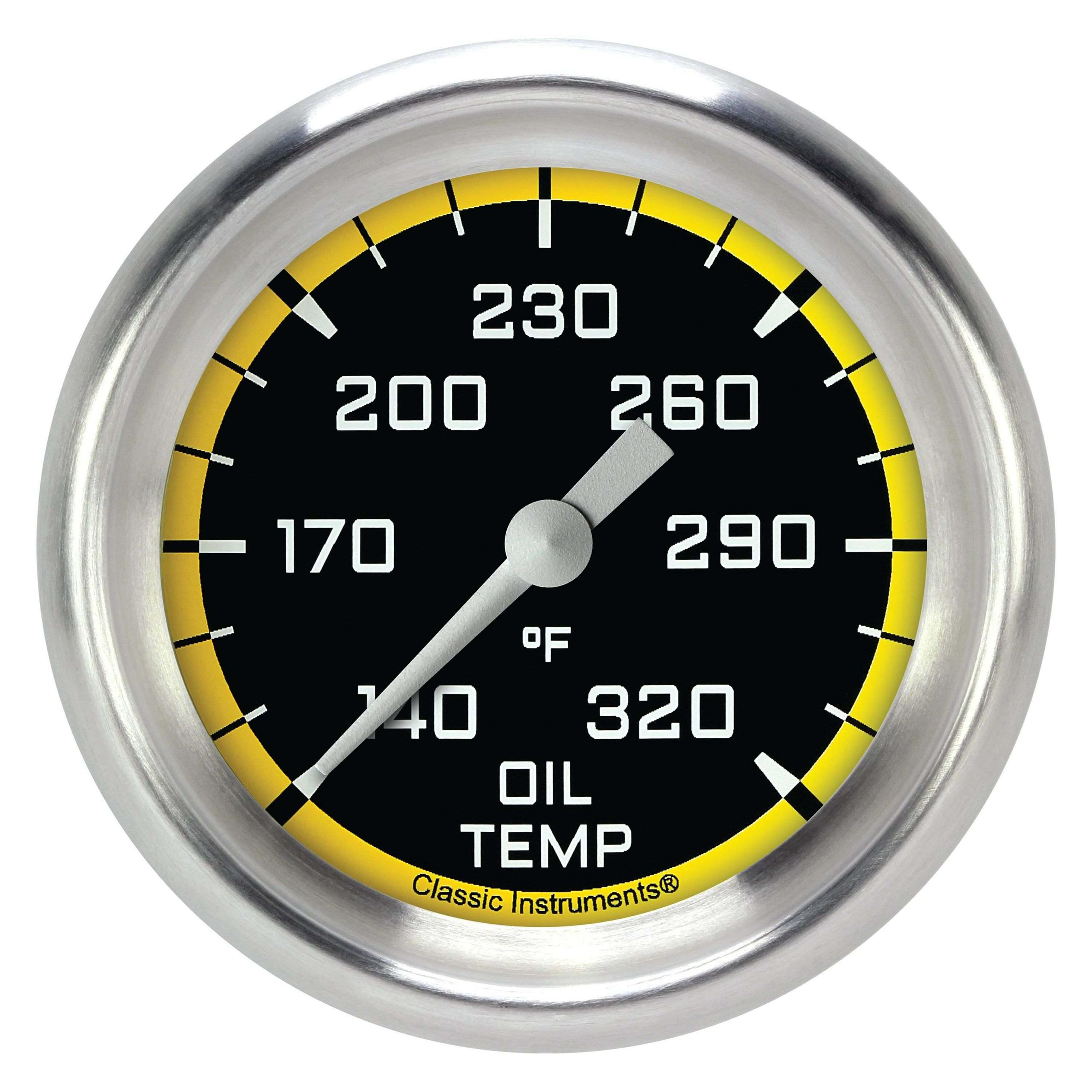 Classic Instruments Oil Temperature Gauge,Full Sweep 2 5/8" Diameter - AX328YAPF