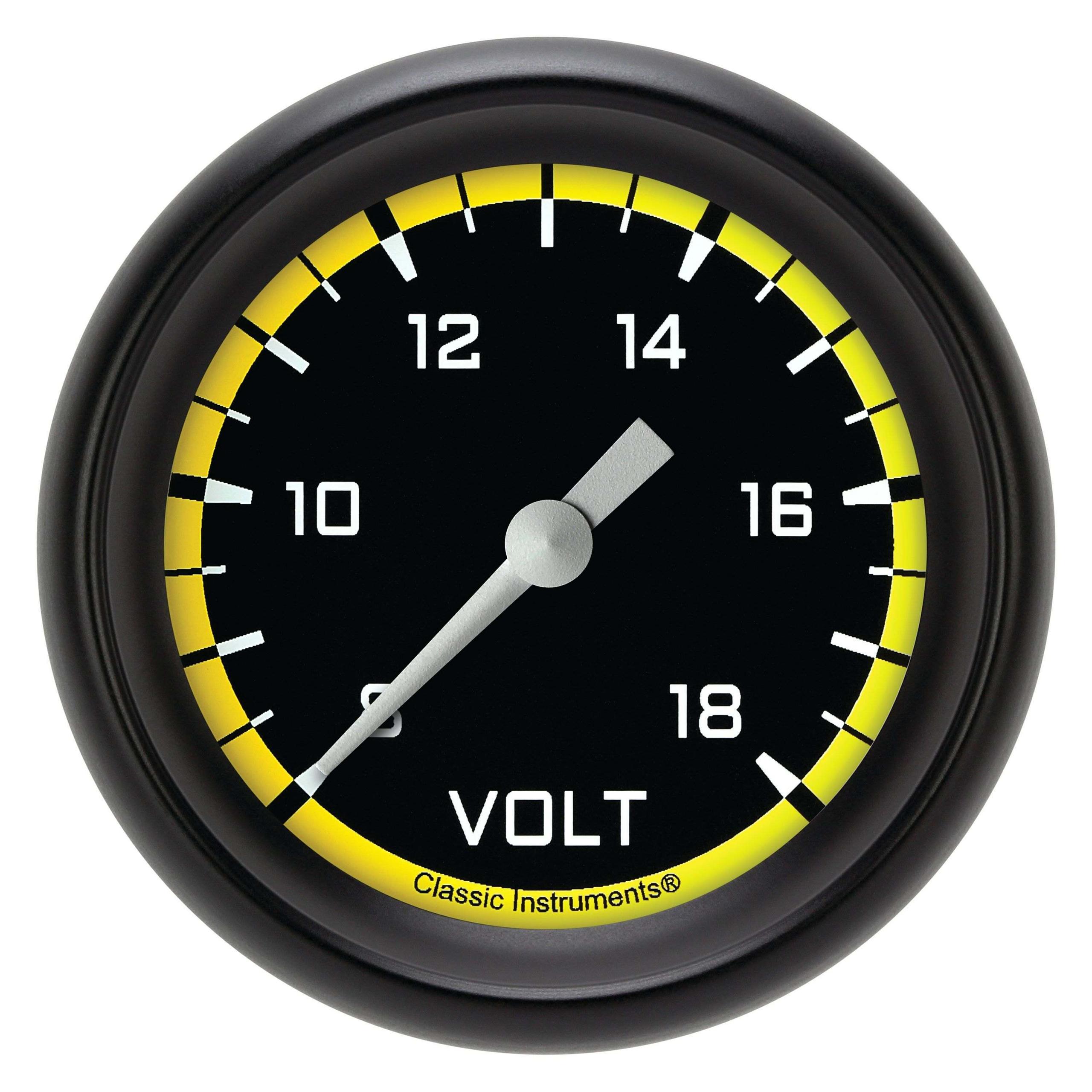 Classic Instruments Volt Gauge,Full Sweep 2 1/8" Diameter - AX330YBPF