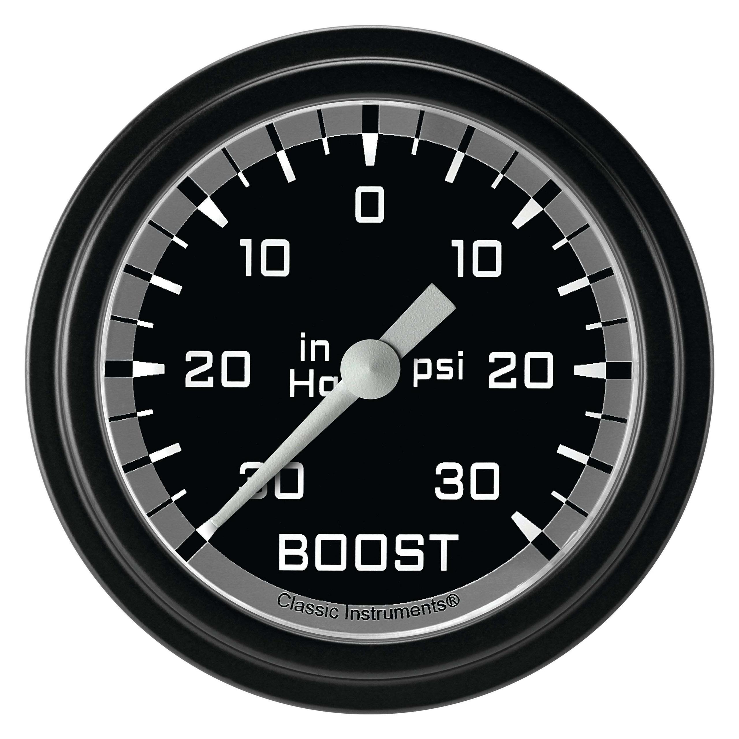 Classic Instruments Boost/Vacuum Gauge, Full Sweep 2 5/8" Diameter - AX341GBLF