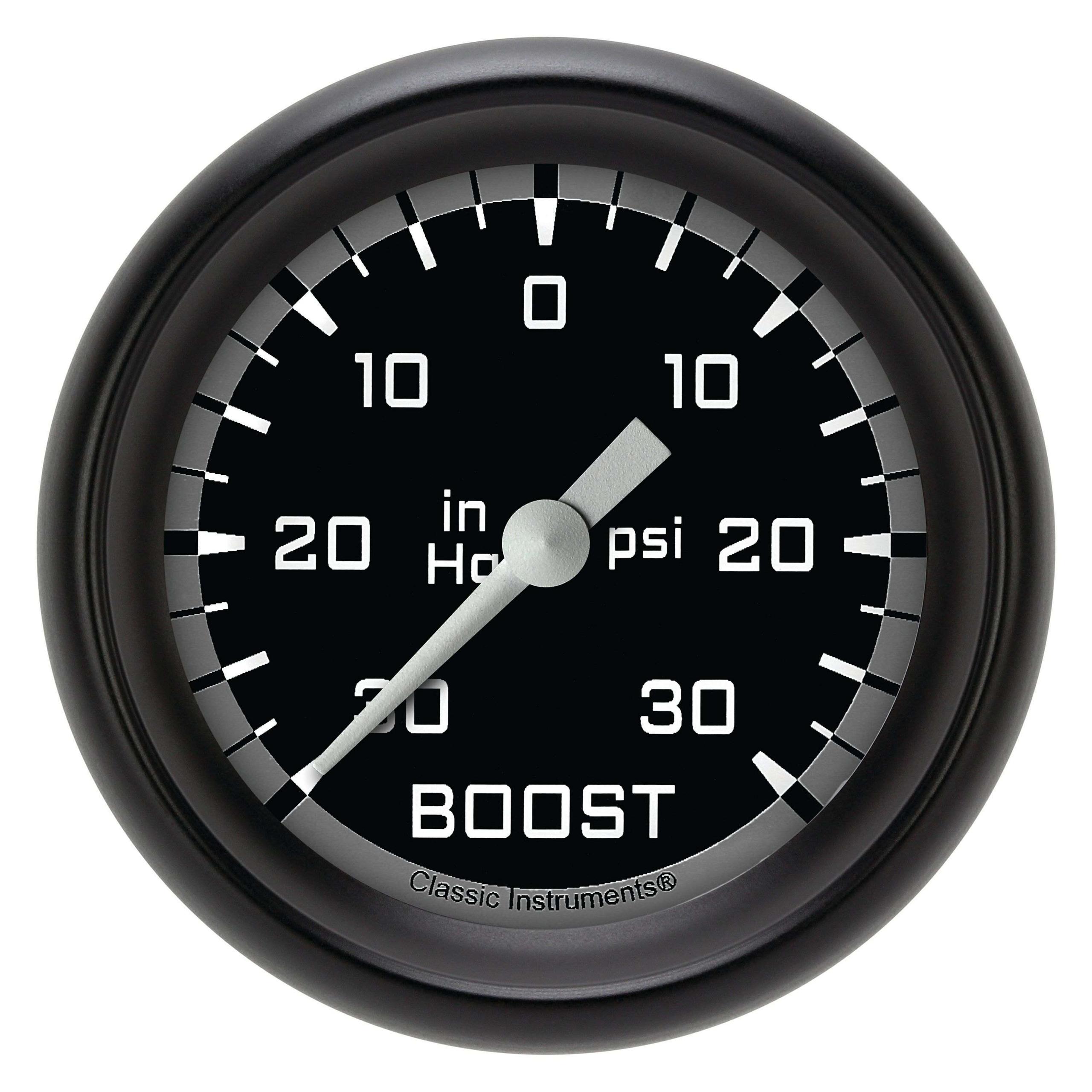 Classic Instruments Boost/Vacuum Gauge, Full Sweep 2 5/8" Diameter - AX341GBPF