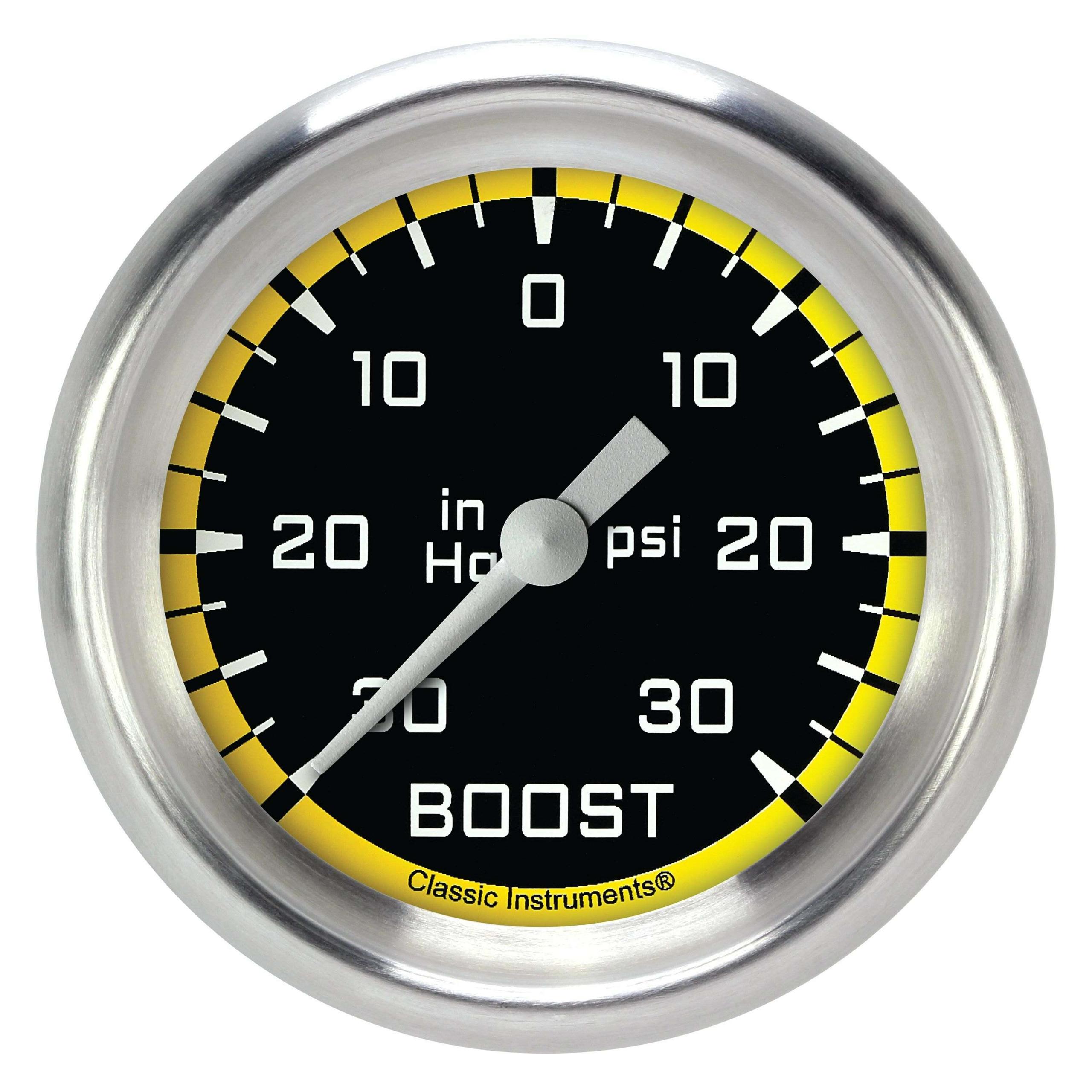 Classic Instruments Boost/Vacuum Gauge,Full Sweep 2 5/8" Diameter - AX341YAPF