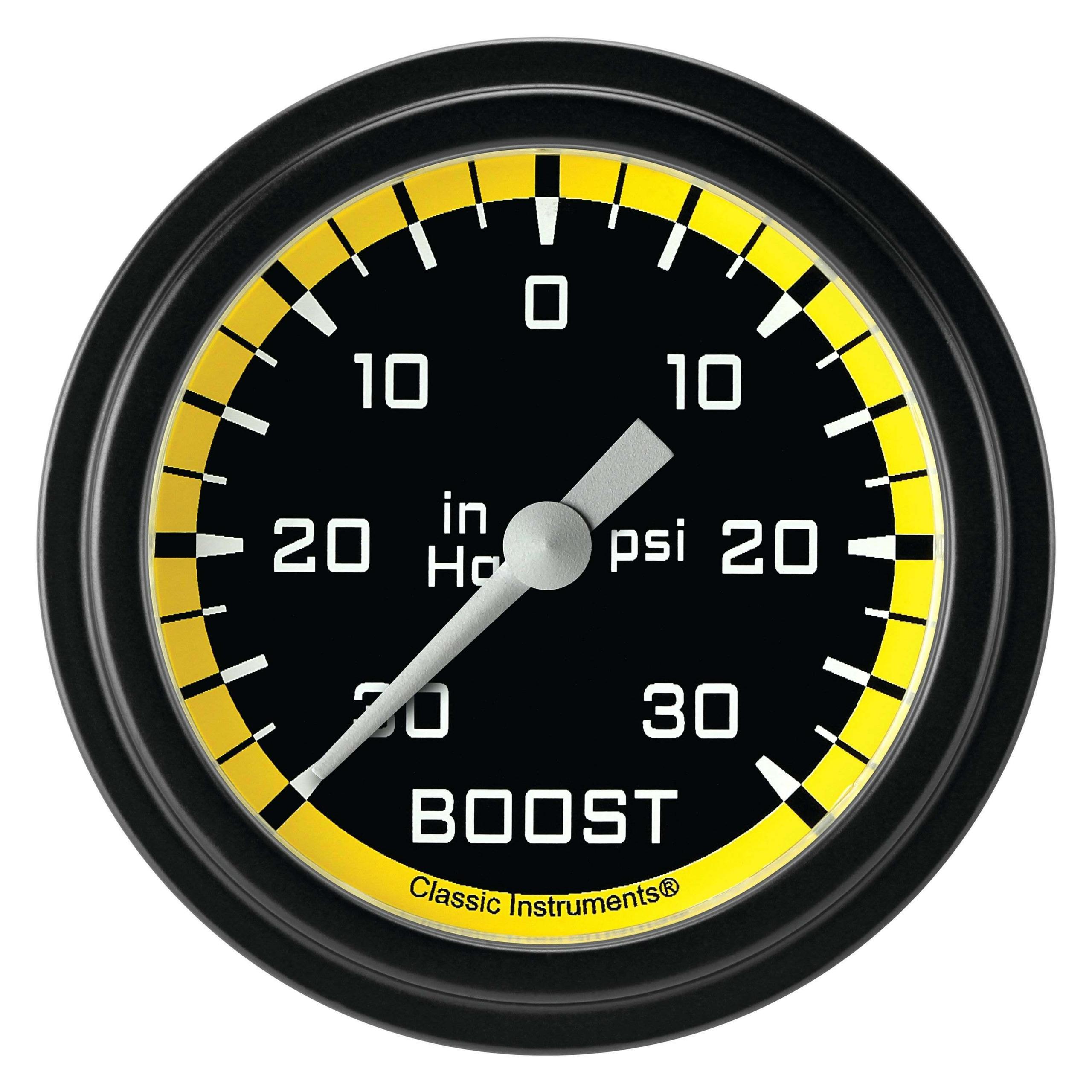 Classic Instruments Boost/Vacuum Gauge,Full Sweep 2 5/8" Diameter - AX341YBLF