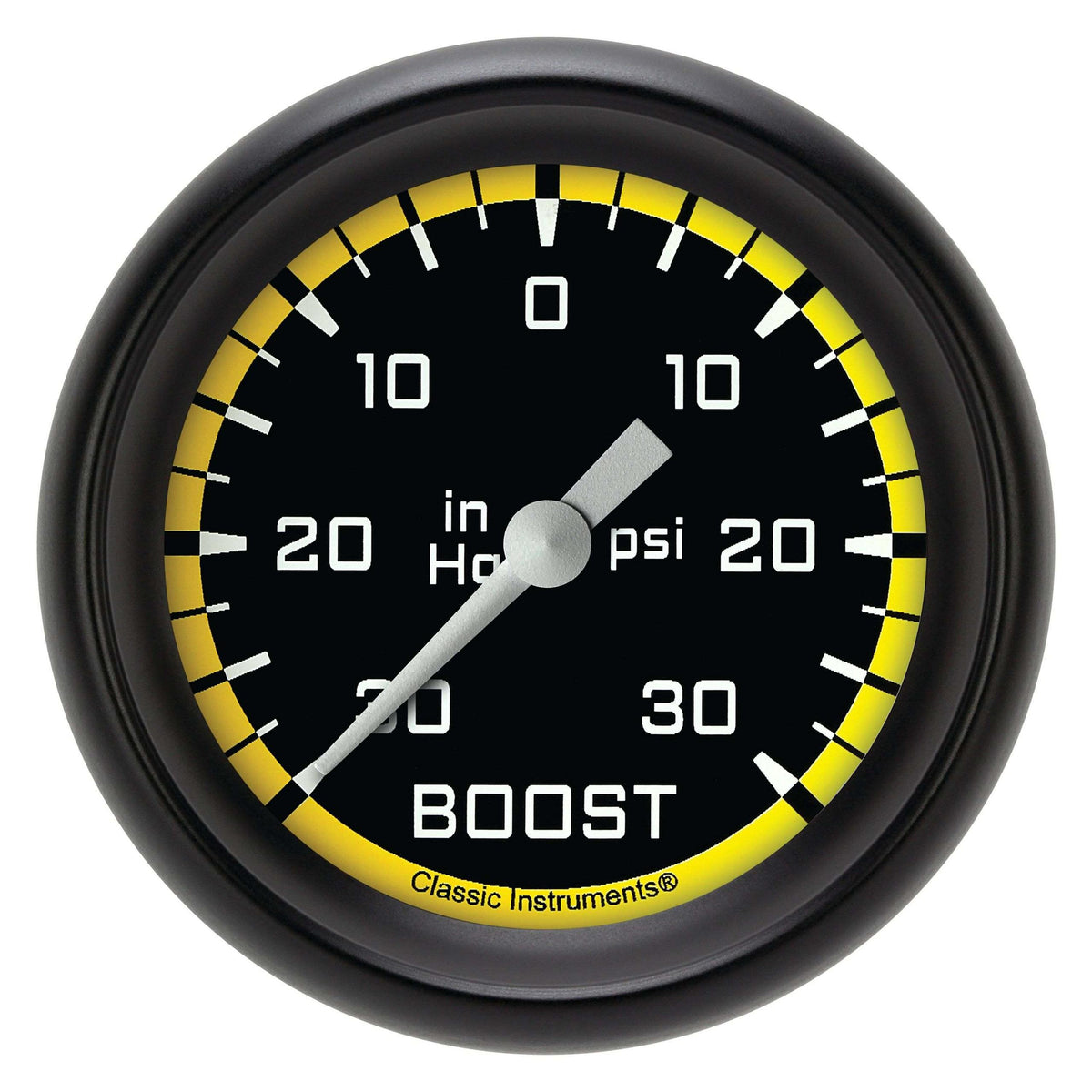 Classic Instruments Boost/Vacuum Gauge,Full Sweep 2 5/8" Diameter - AX341YBPF