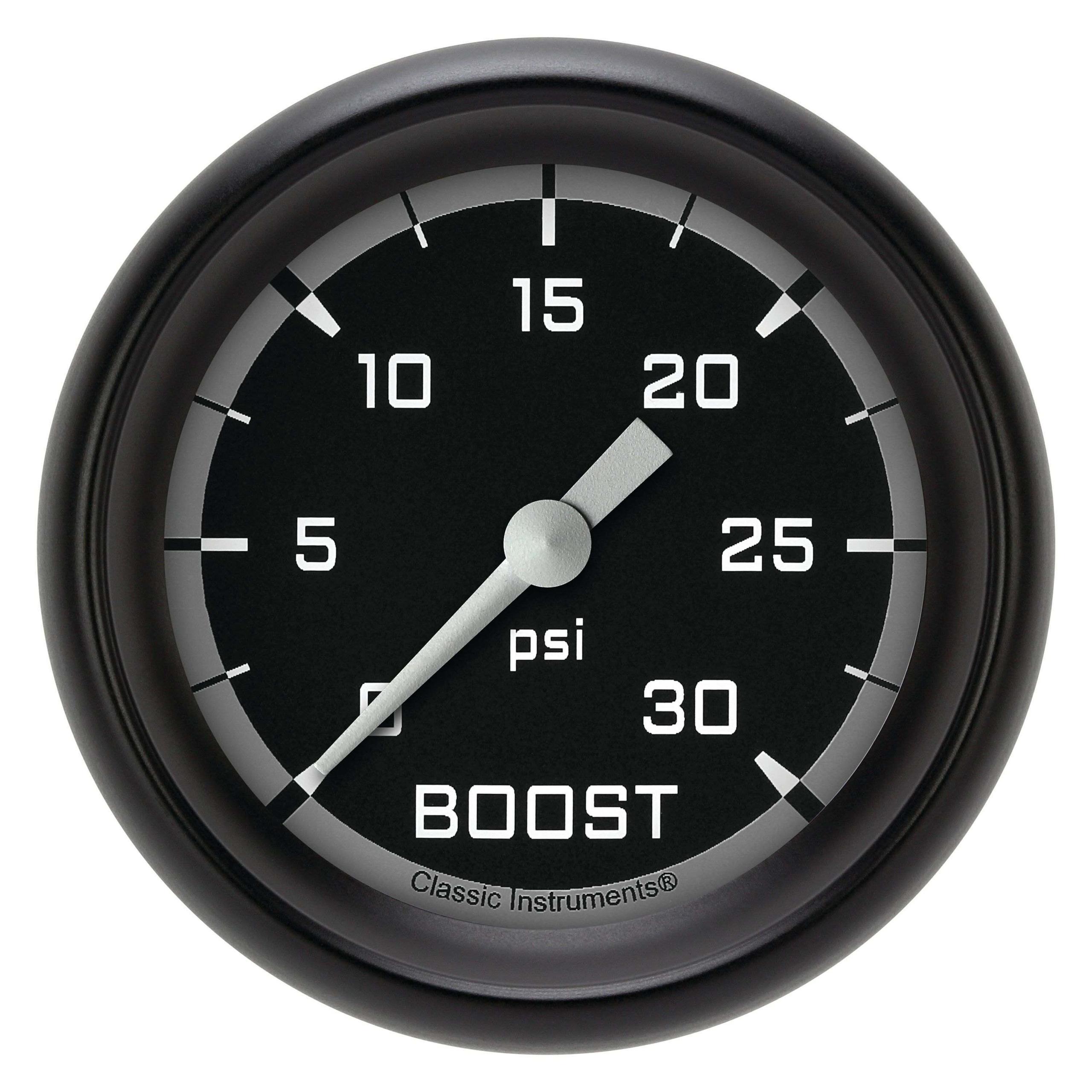 Classic Instruments Boost Gauge,Full Sweep 2 5/8" Diameter - AX342GBPF