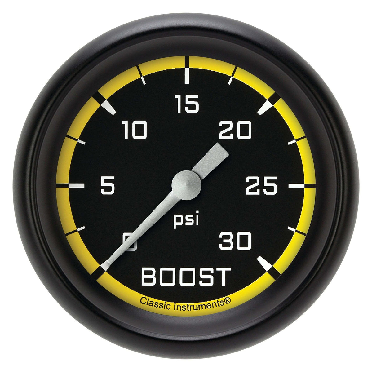 Classic Instruments Boost Gauge,Full Sweep 2 5/8" Diameter - AX342YBPF