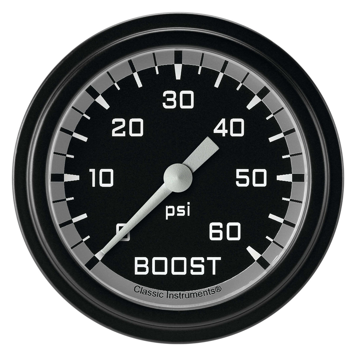 Classic Instruments Boost Gauge,Full Sweep 2 5/8" Diameter - AX343GBLF