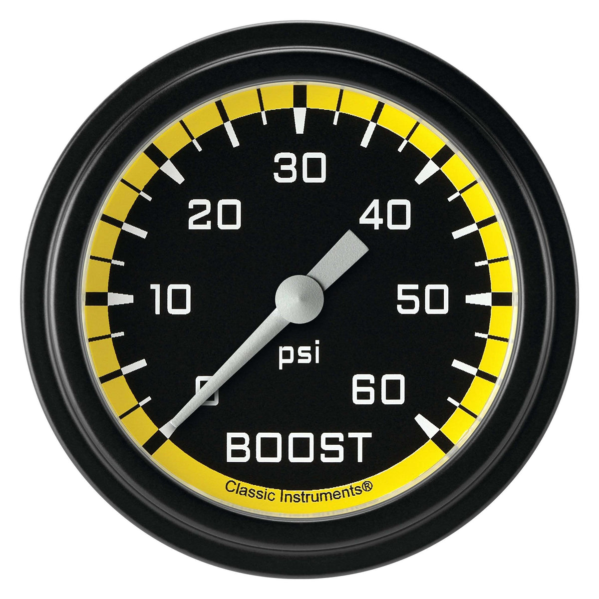 Classic Instruments Boost Gauge,Full Sweep 2 5/8" Diameter - AX343YBLF