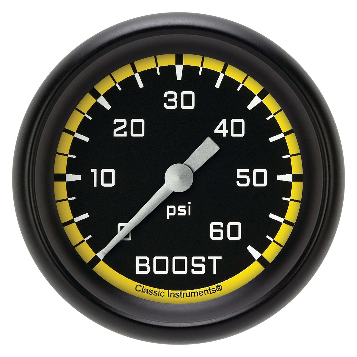 Classic Instruments Boost Gauge,Full Sweep 2 5/8" Diameter - AX343YBPF