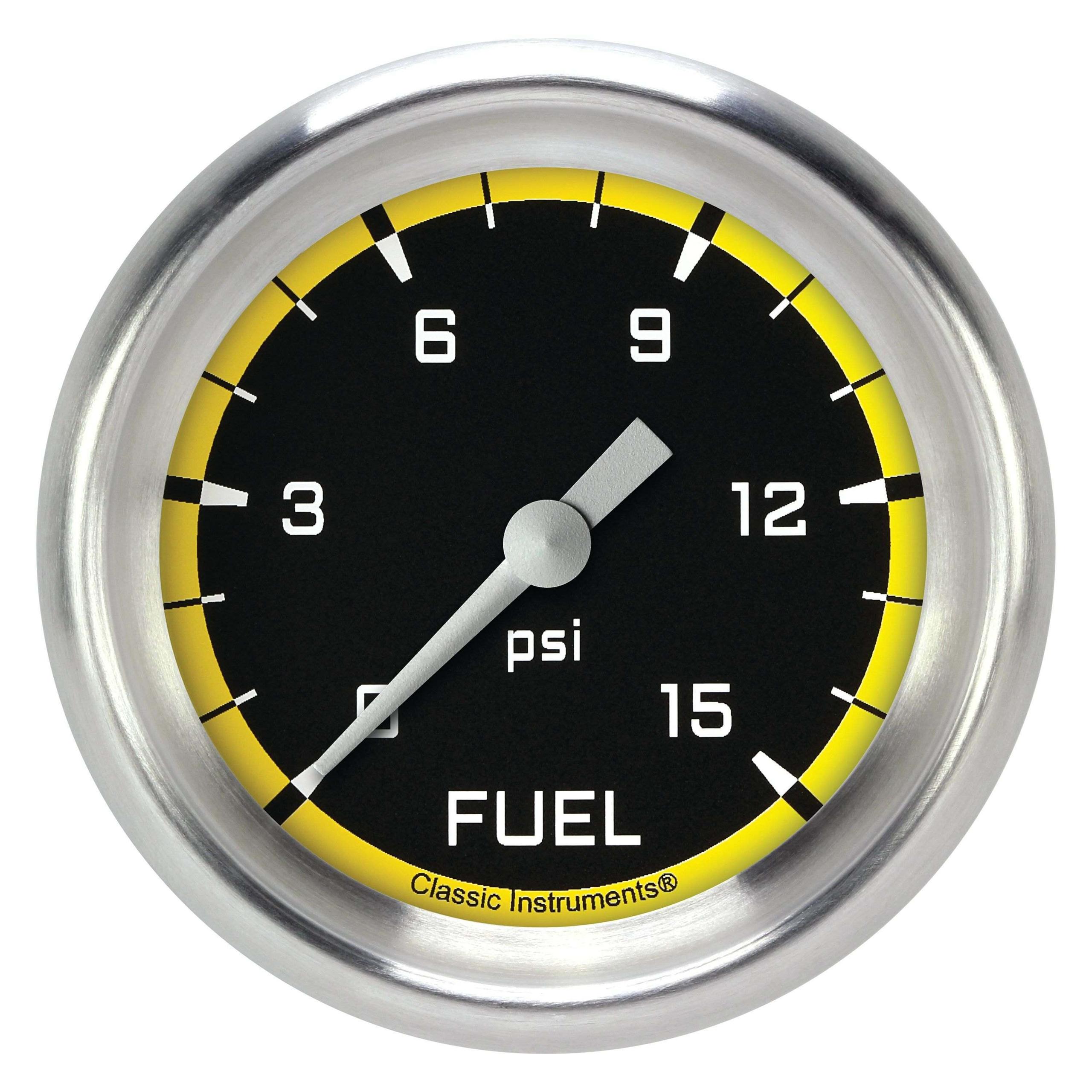 Classic Instruments Fuel Pressure Gauge,Full Sweep 2 5/8" Diameter - AX345YAPF