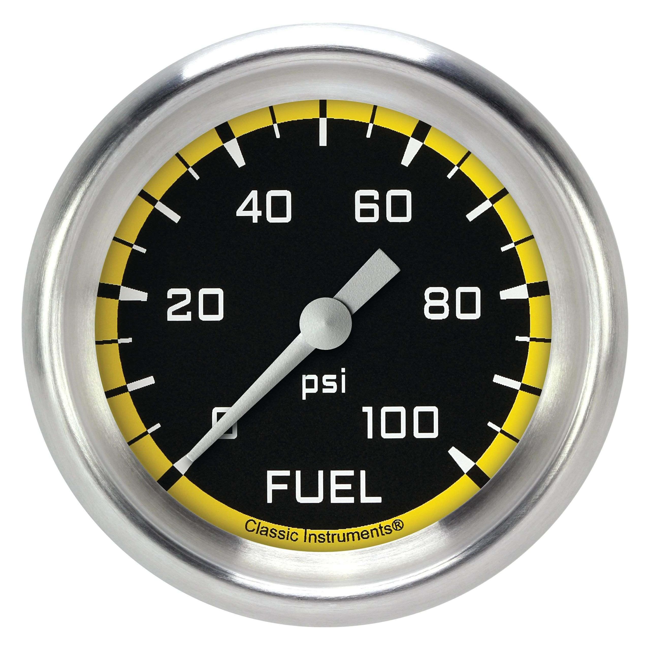 Classic Instruments Fuel Pressure Gauge,Full Sweep 2 5/8" Diameter - AX346YAPF