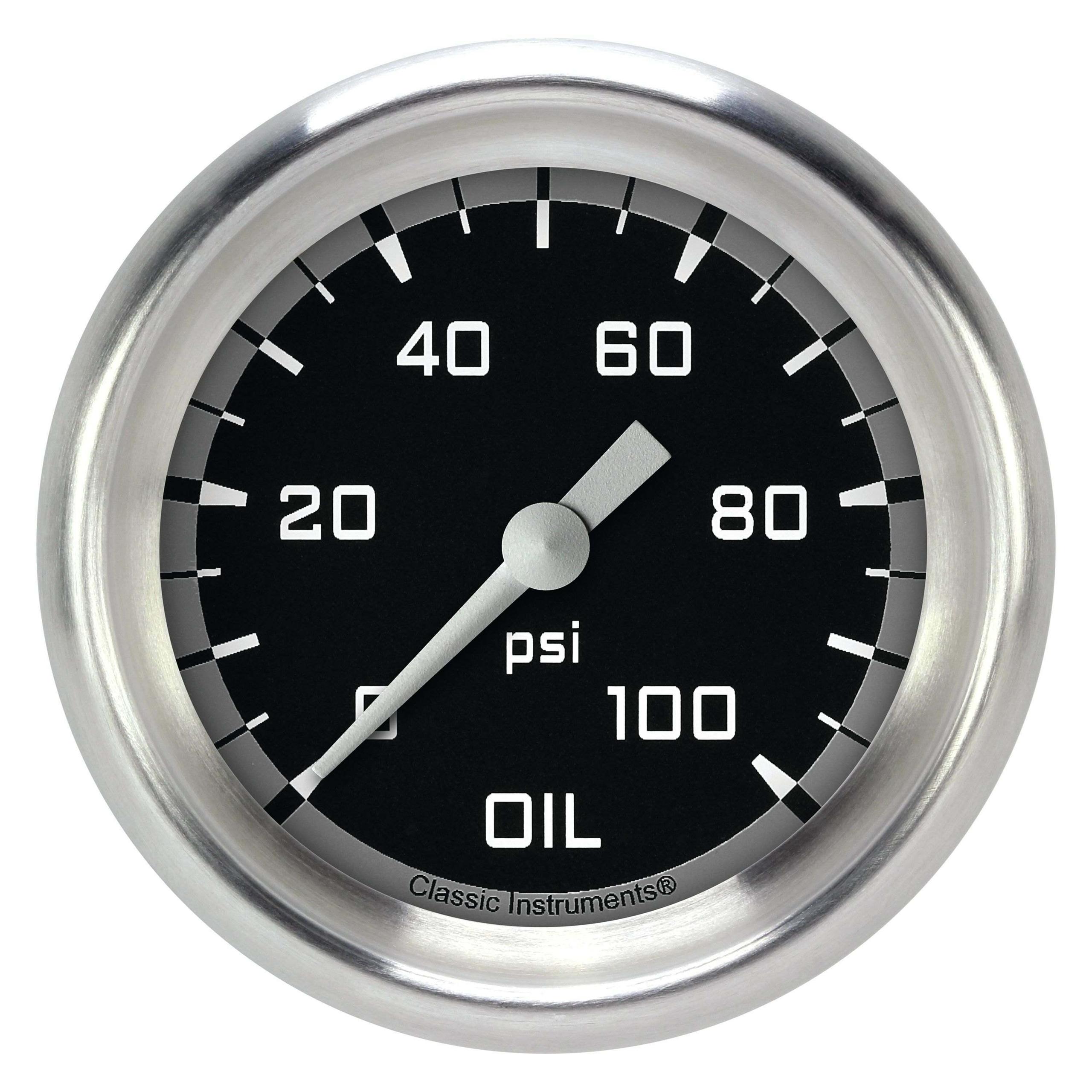 Classic Instruments Oil Pressure Gauge,Full Sweep 2 5/8" Diameter - AX381GAPF