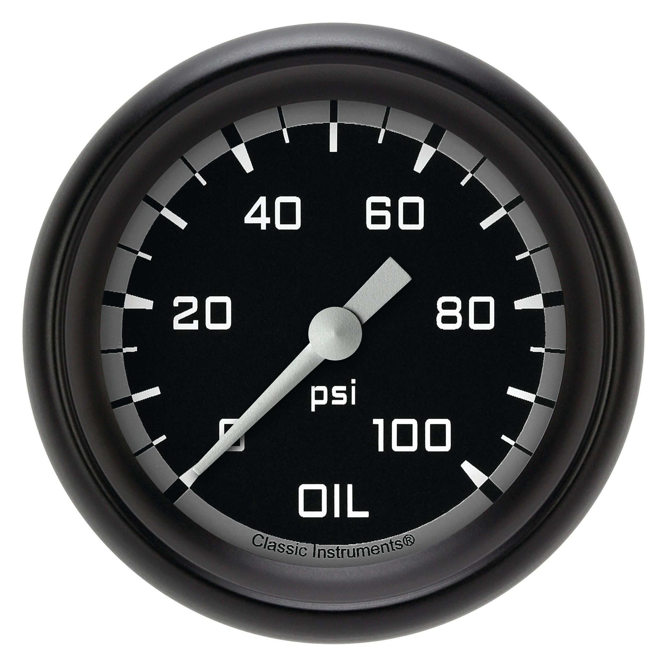 Classic Instruments Oil Pressure Gauge,Full Sweep 2 5/8" Diameter - AX381GBPF