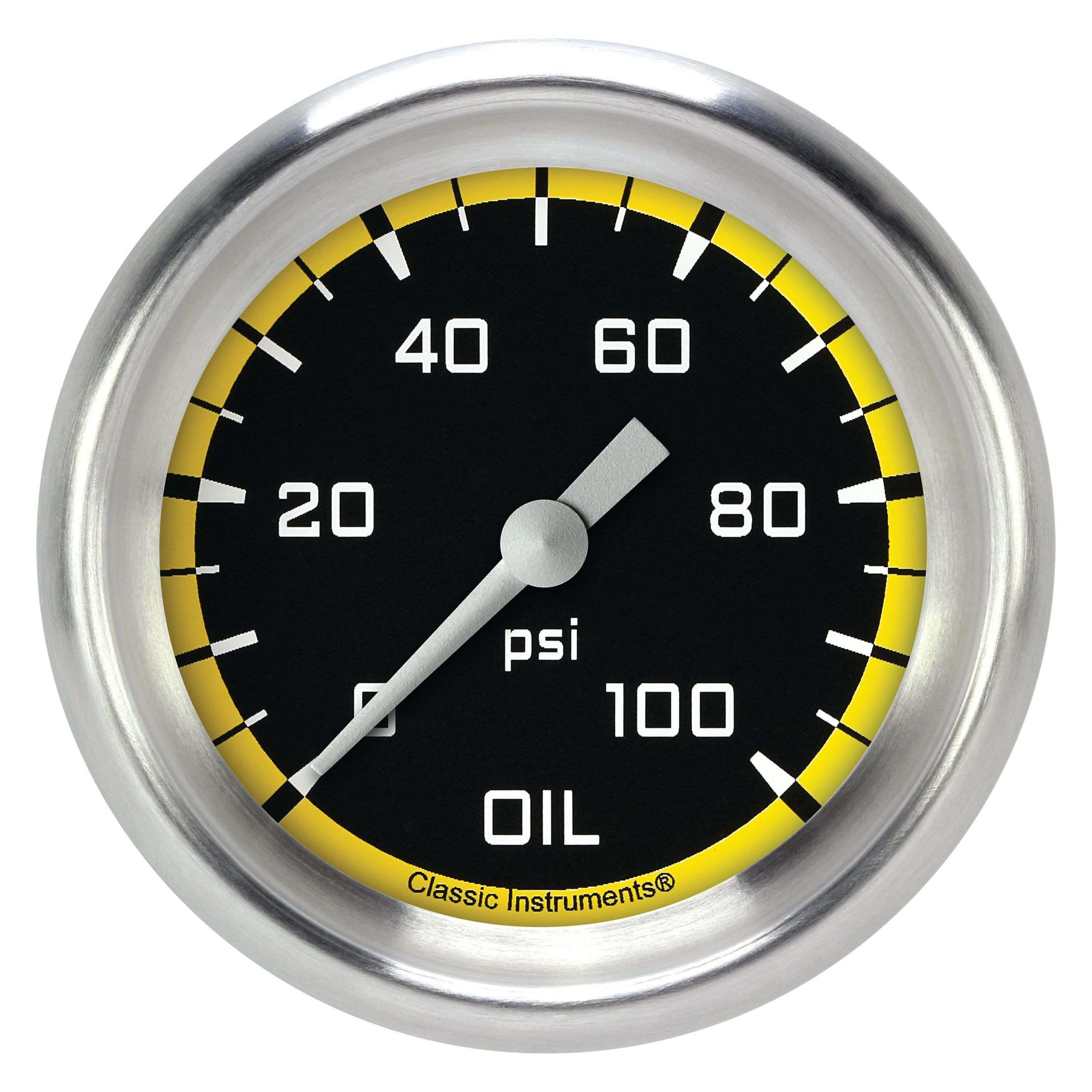 Classic Instruments Oil Pressure Gauge,Full Sweep 2 5/8" Diameter - AX381YAPF