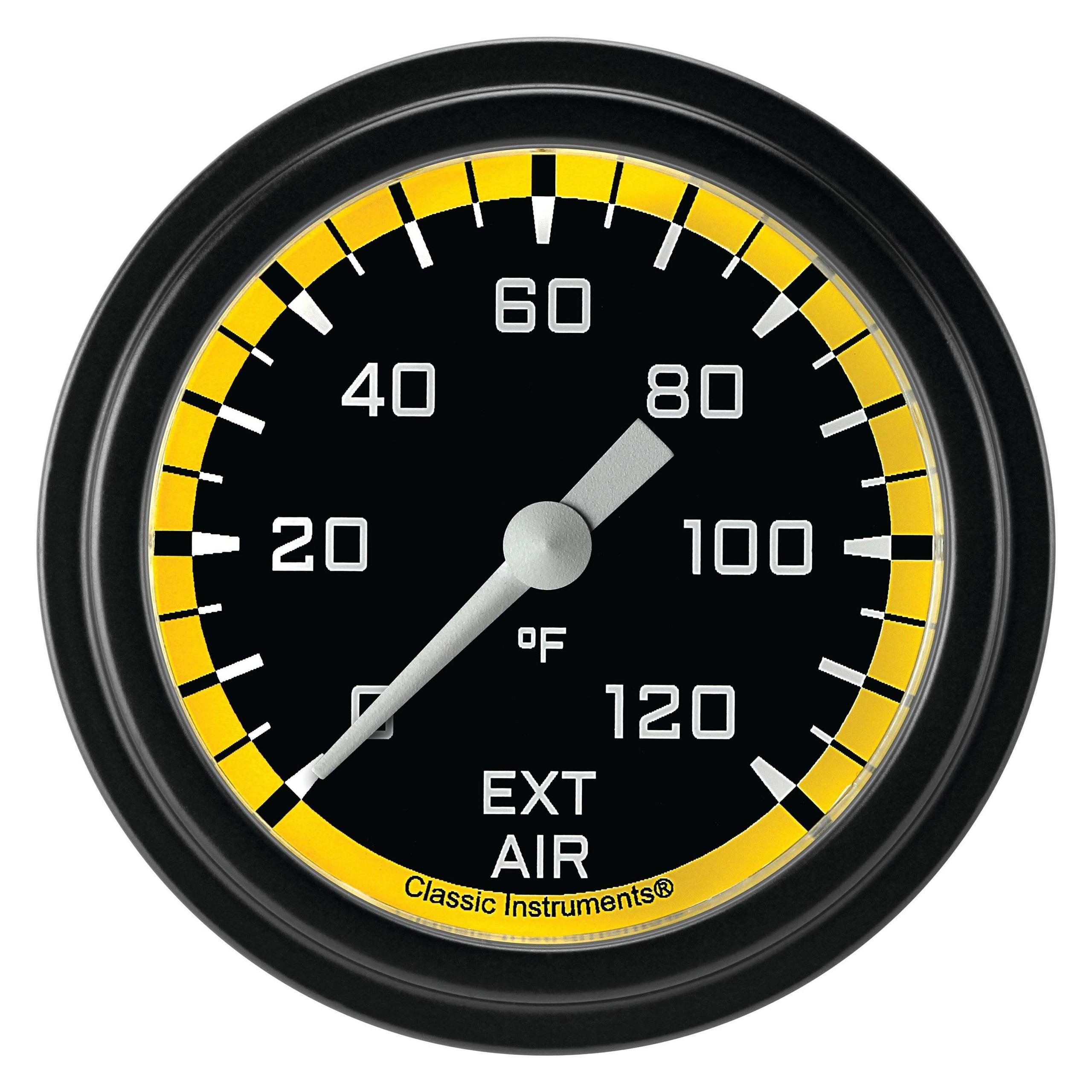 Classic Instruments Outside Air Temperature Gauge,Full Sweep 2 5/8" Diameter - AX399YBLF