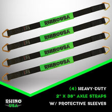 Rhino USA Rhino Usa Axle Tie Down Straps (4-Pack) 2" X 38" - Green - RNO-AXLESTRAPS-GRN