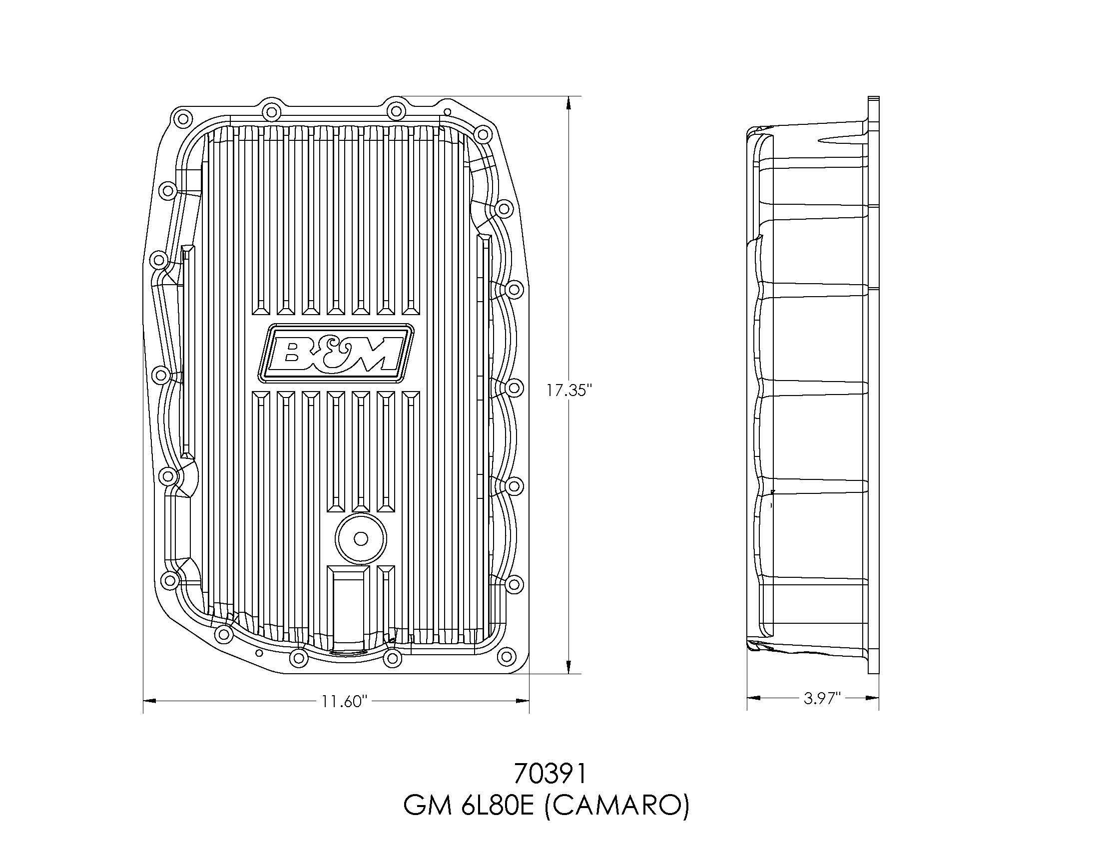 B&M 70391 10-15 Camaro Deep Pan (6L80)