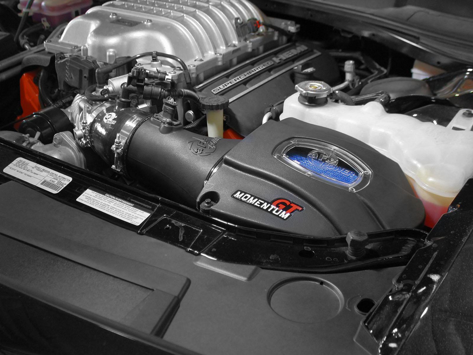 AFE 52-72204 15-16 Dodge Challenger/ Charger 6.2L Hellcat Momentum GT Cold Air Intake System w/ Dual Filter Media