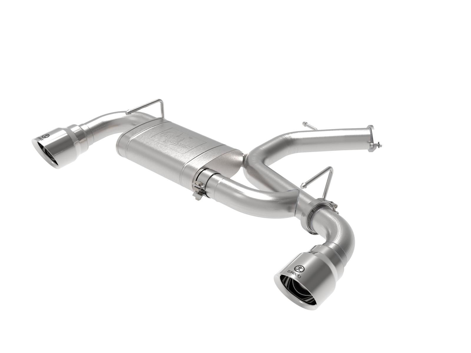 AFE Takeda-ST 3 IN 304 Stainless Steel Axle-Back Exhaust System w/ Polished Tip (Hyundai Veloster N 19-20 L4-2.0L (t)) - 49-37009-P