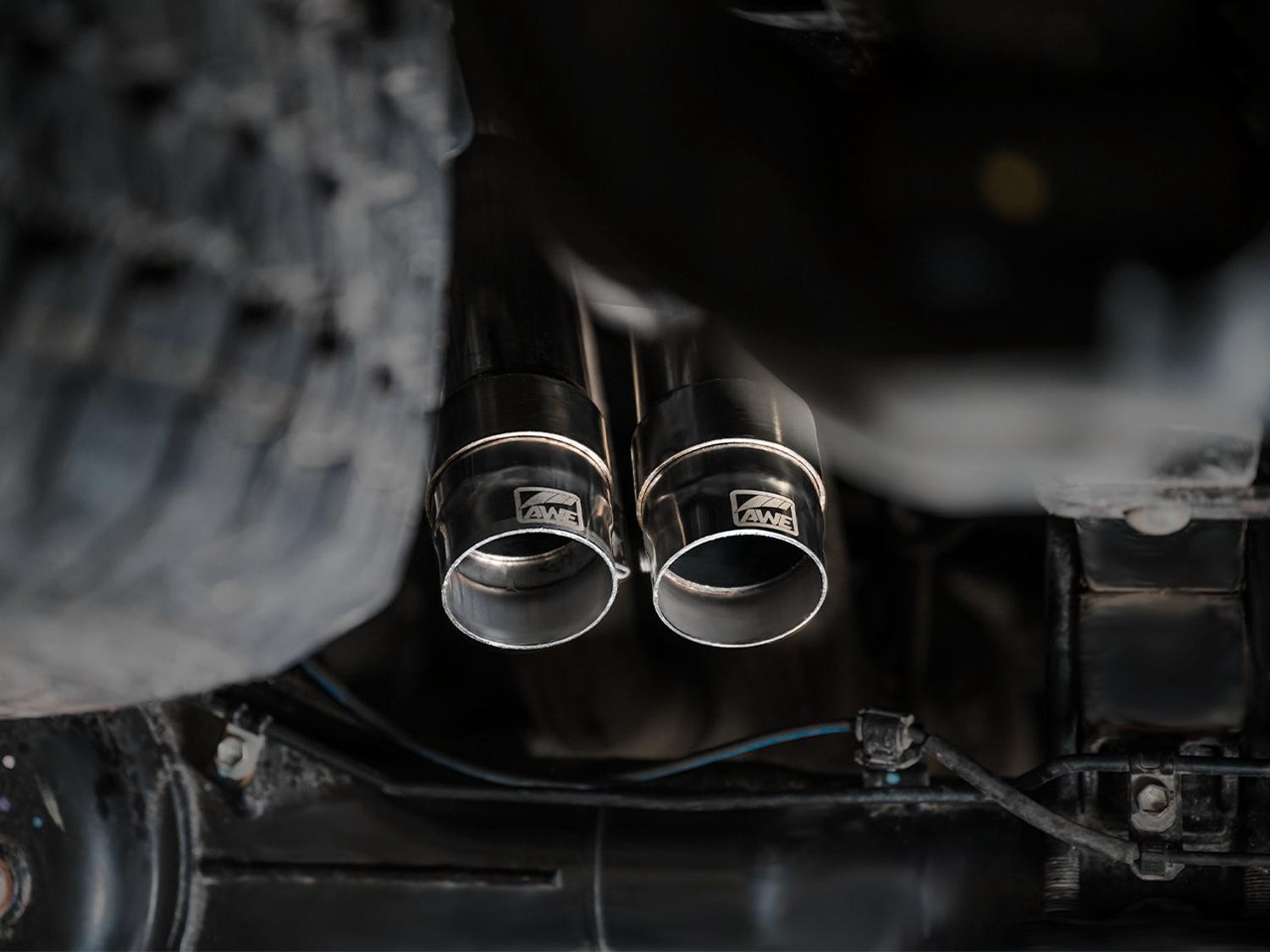 AWE 0FG Exhaust w/ Bashguard - No Tips (2016-2022 Toyota Tacoma) - 3015-31826