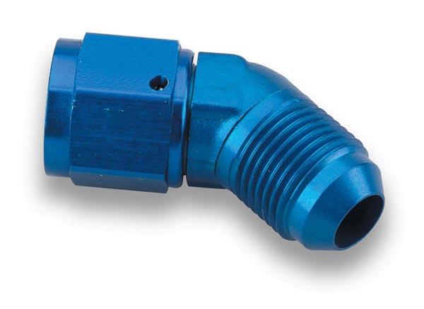 Earls 45 Deg. Aluminum An To Npt Adapter - Size: -3An Male To -3An Female Swivel - Anodized Blue - Bagged Packaging - 924103ERL