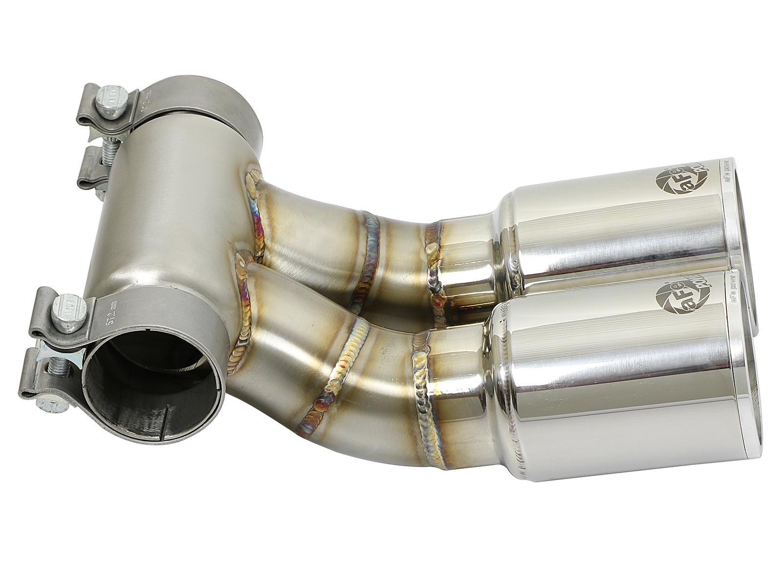 AFE MACH Force-Xp 304 Stainless Steel OE Replacement Exhaust Tip Polished (2013-2016 Boxster, Cayman) - 49C36413-P