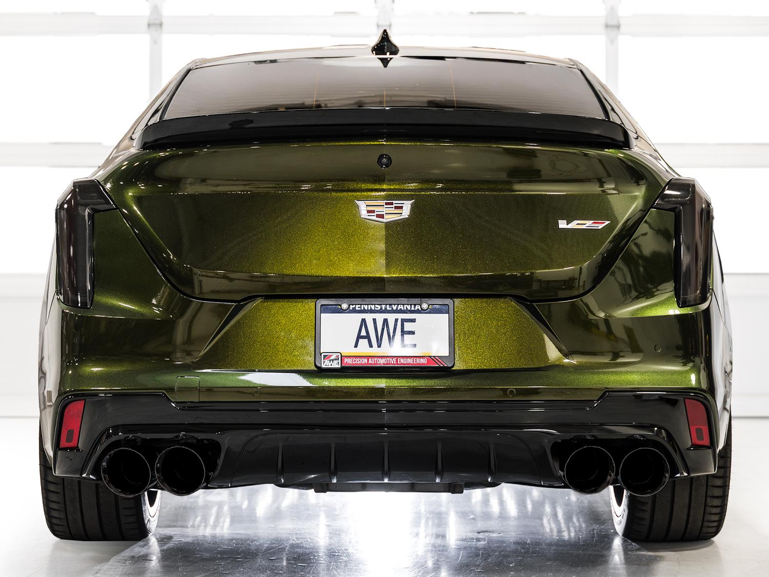 AWE SwitchPath™ Exhaust for Cadillac CT4-V Blackwing - Diamond Black Tips - 3025-43436