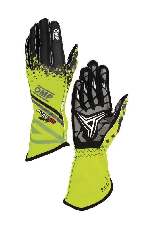 OMP KS-2 ART my2025 KART GLOVES YELLOW / BLACK SZ XXS