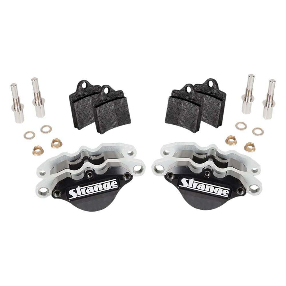 Strange Engineering Carbon single 2" piston caliper, slider assm, & pads for 11" rotors (pair) - B1823