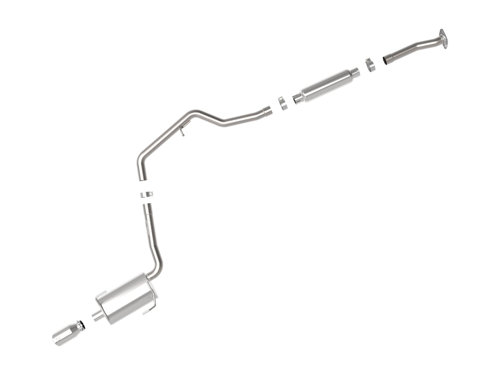 AFE Takeda 2-1/4 IN 304 Stainless Steel Cat-Back Exhaust System w/ Polished Tip (2012-2016 Impreza) - 49-36052-P