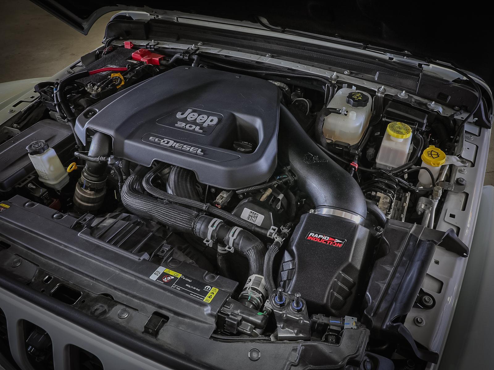 AFE Rapid Induction Cold Air Intake System w/ Pro DRY S Media (Jeep Wrangler (JL) 20-21 V6-3.0L (td)) - 52-10005D