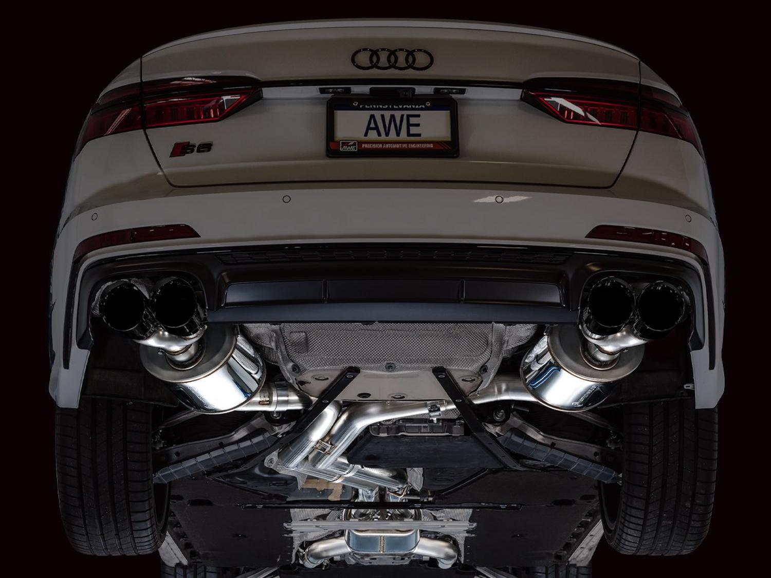 AWE Touring Edition for Audi C8 S6/S7 - Diamond Black Tips - 3015-43107